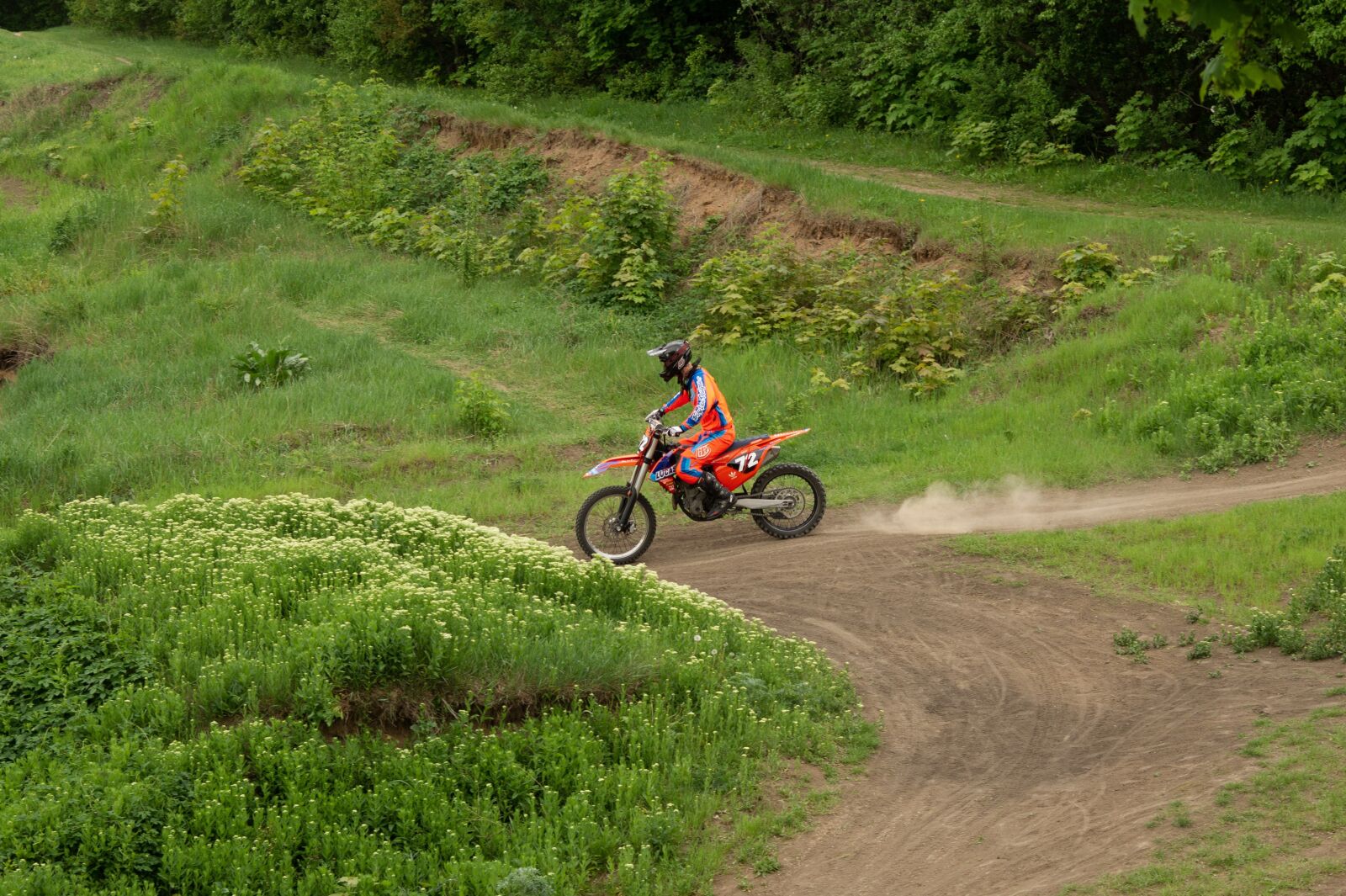 35-70mm F4 sample photo. Greens, leaves, motocross photography