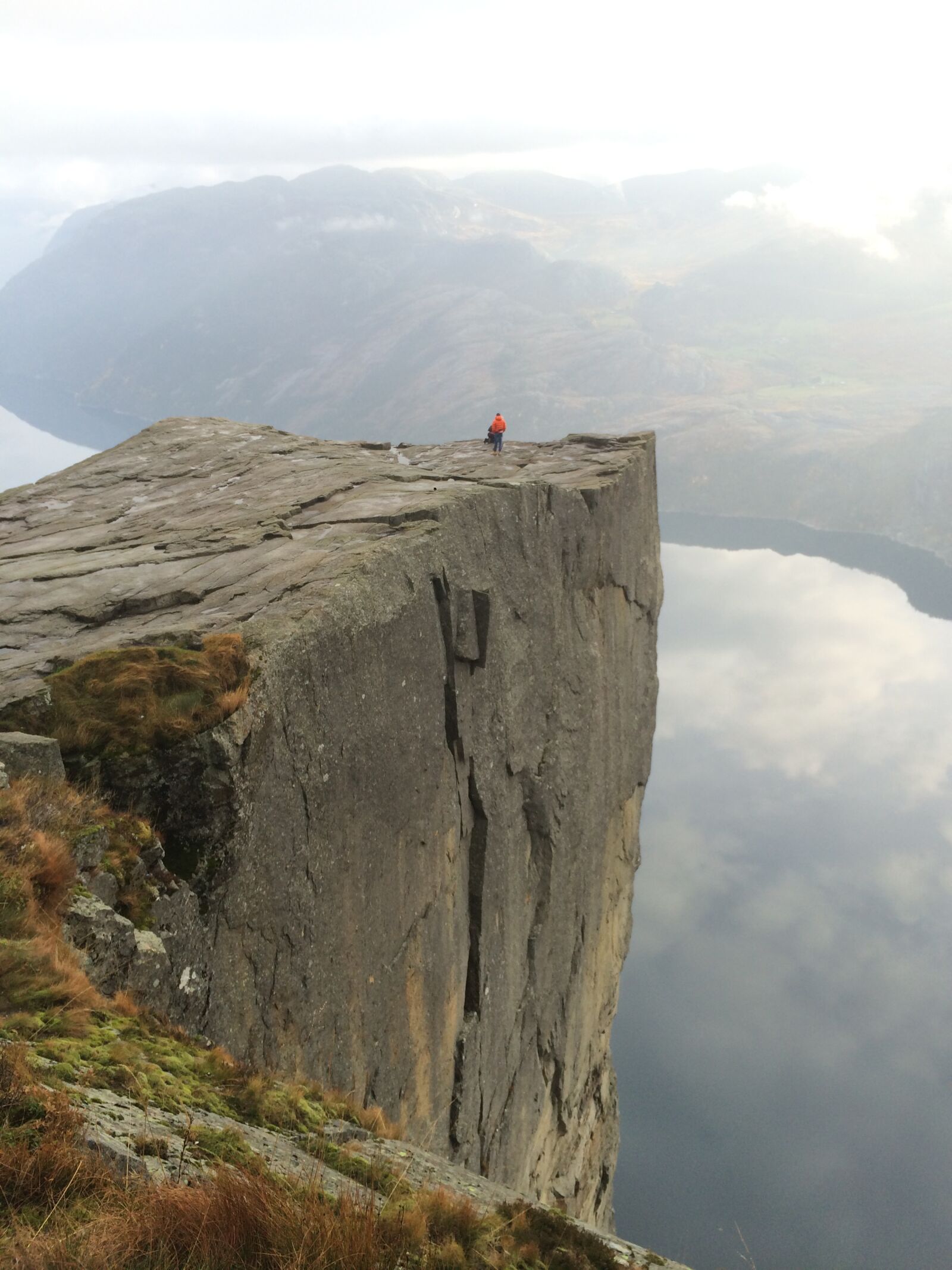iPhone 5s back camera 4.15mm f/2.2 sample photo. Cliff, hiker, norway photography