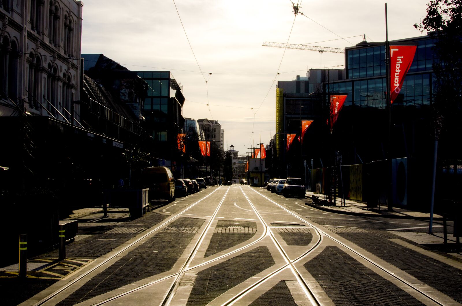 Nikon D5100 sample photo. Christchurch, tram tracks, reflection photography