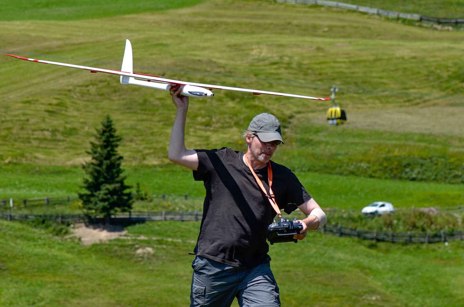 Nikon D7000 sample photo. Rc glider launch, model photography