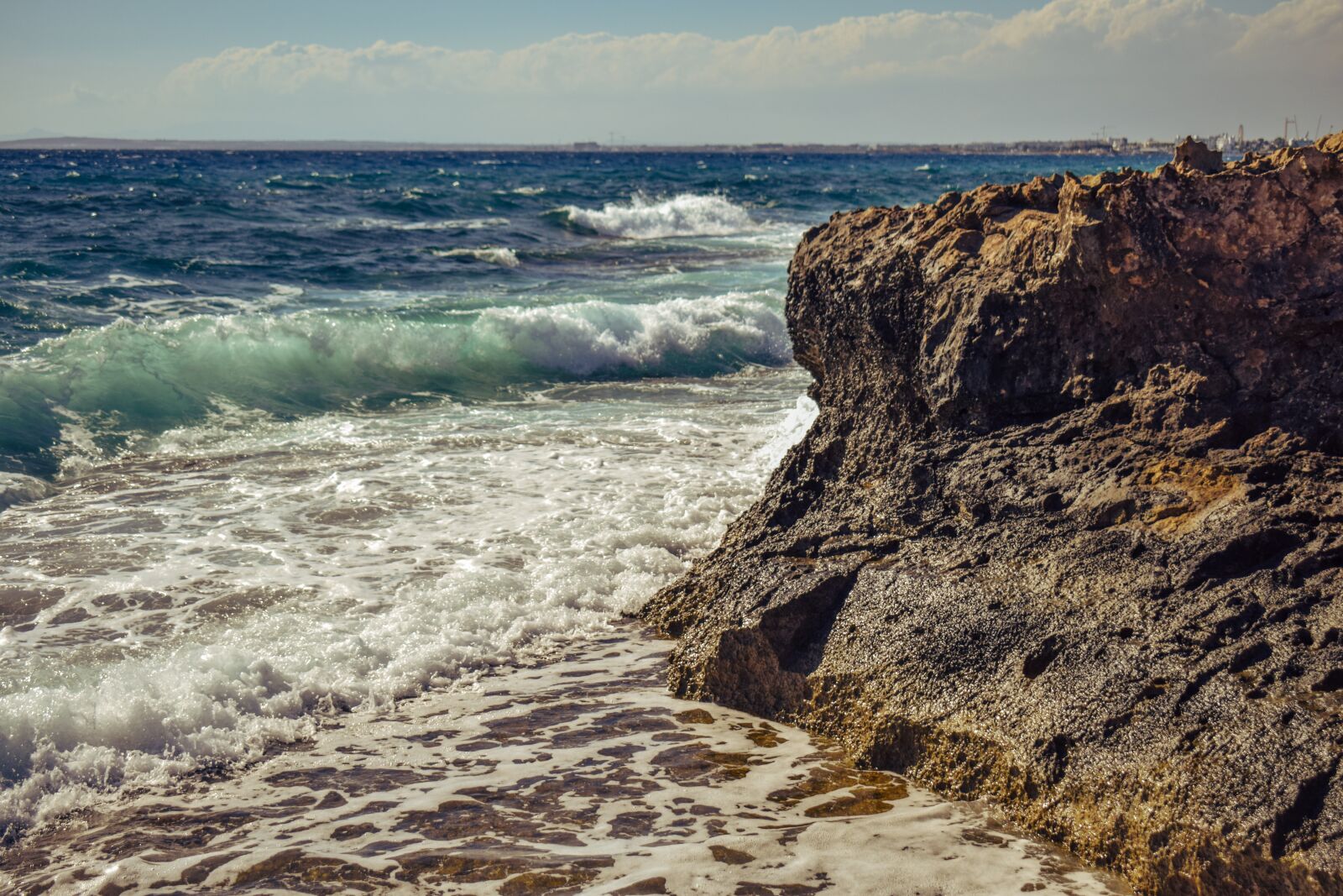 Nikon D3300 sample photo. Rocky coast, rough sea photography