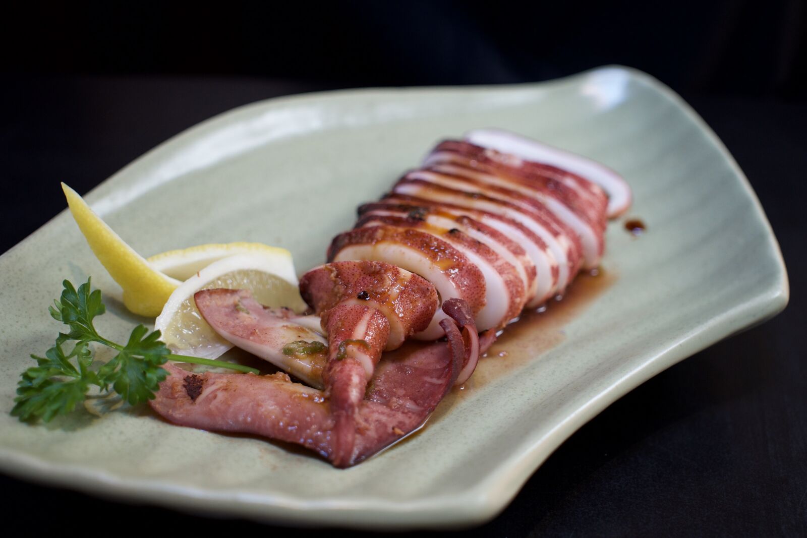 Sony a6300 + Sigma 30mm F2.8 EX DN sample photo. Fried squid, squid, japanese photography