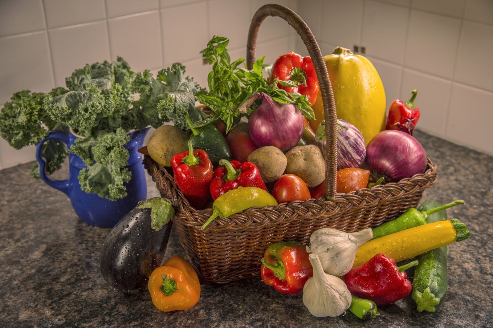 Nikon D4 sample photo. Vegetables, assortment, basket photography