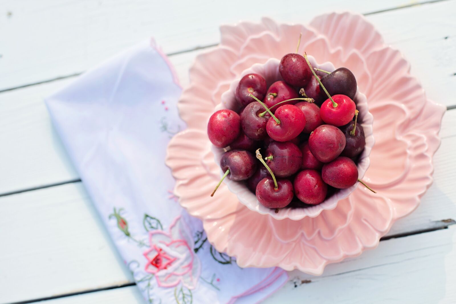 Canon EF 50mm F1.4 USM sample photo. Bowl, cherries, close, up photography