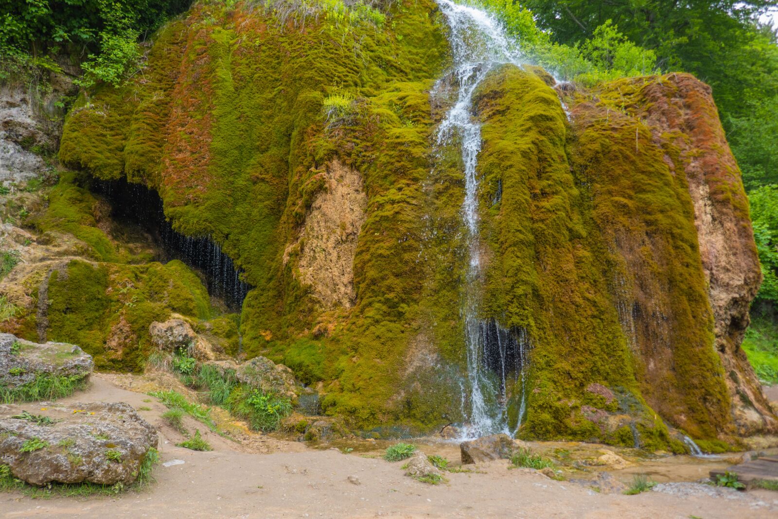 Panasonic DMC-TZ101 sample photo. Waterfall, moss, landscape photography