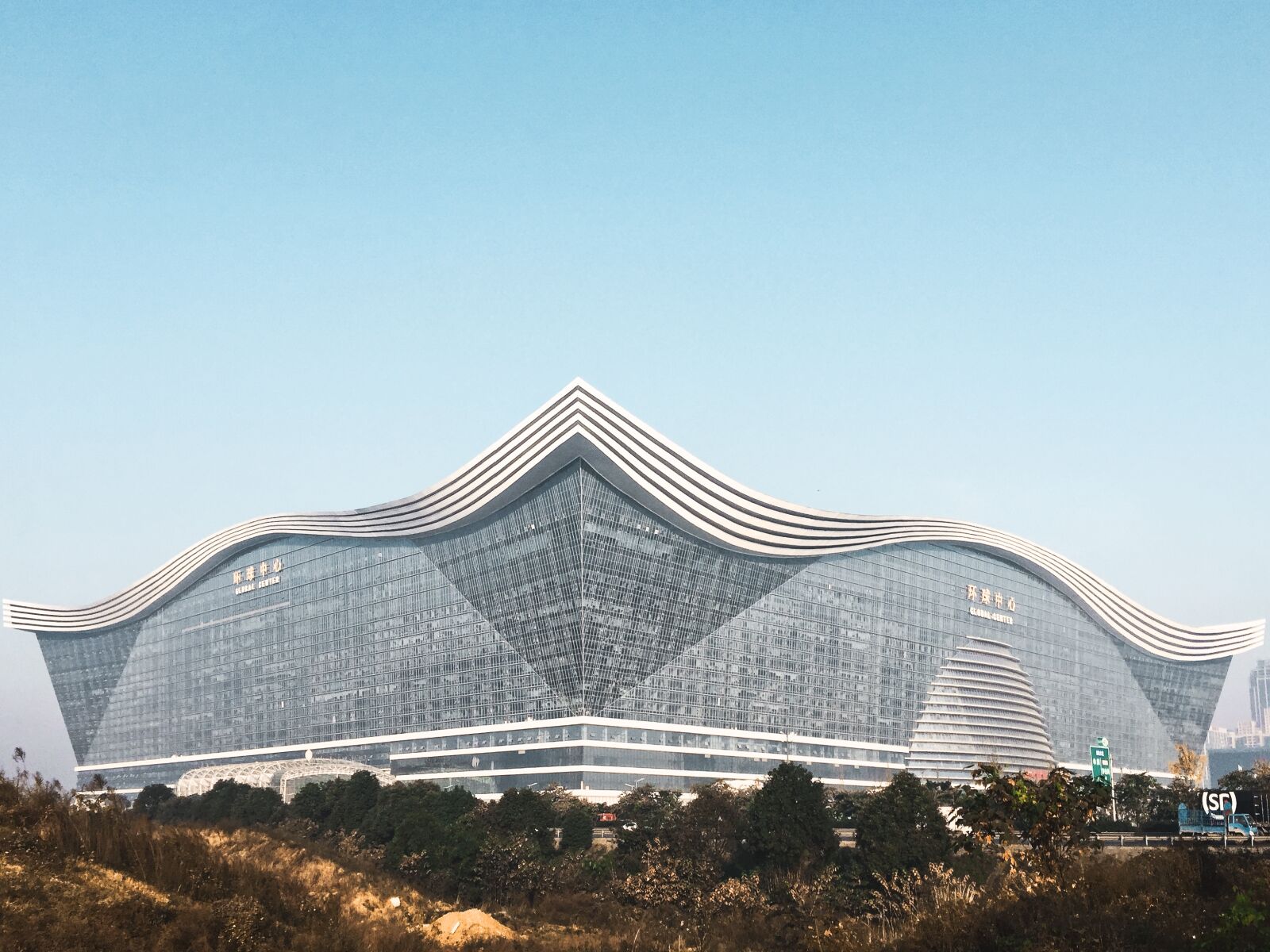 Apple iPhone 6 sample photo. Global center, chengdu, building photography