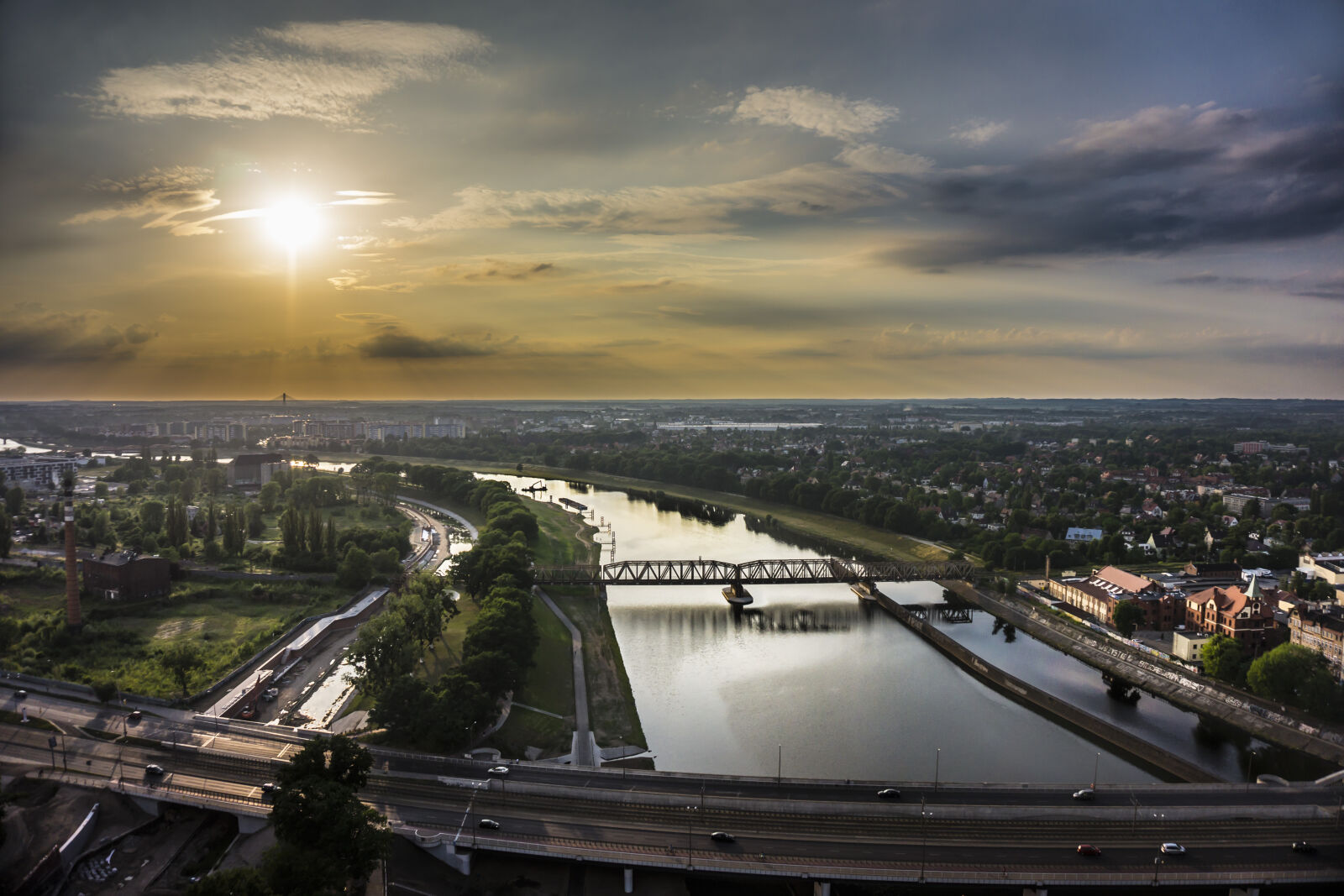 Sony Alpha a5000 (ILCE 5000) sample photo. Aerial, bridge, cars, city photography