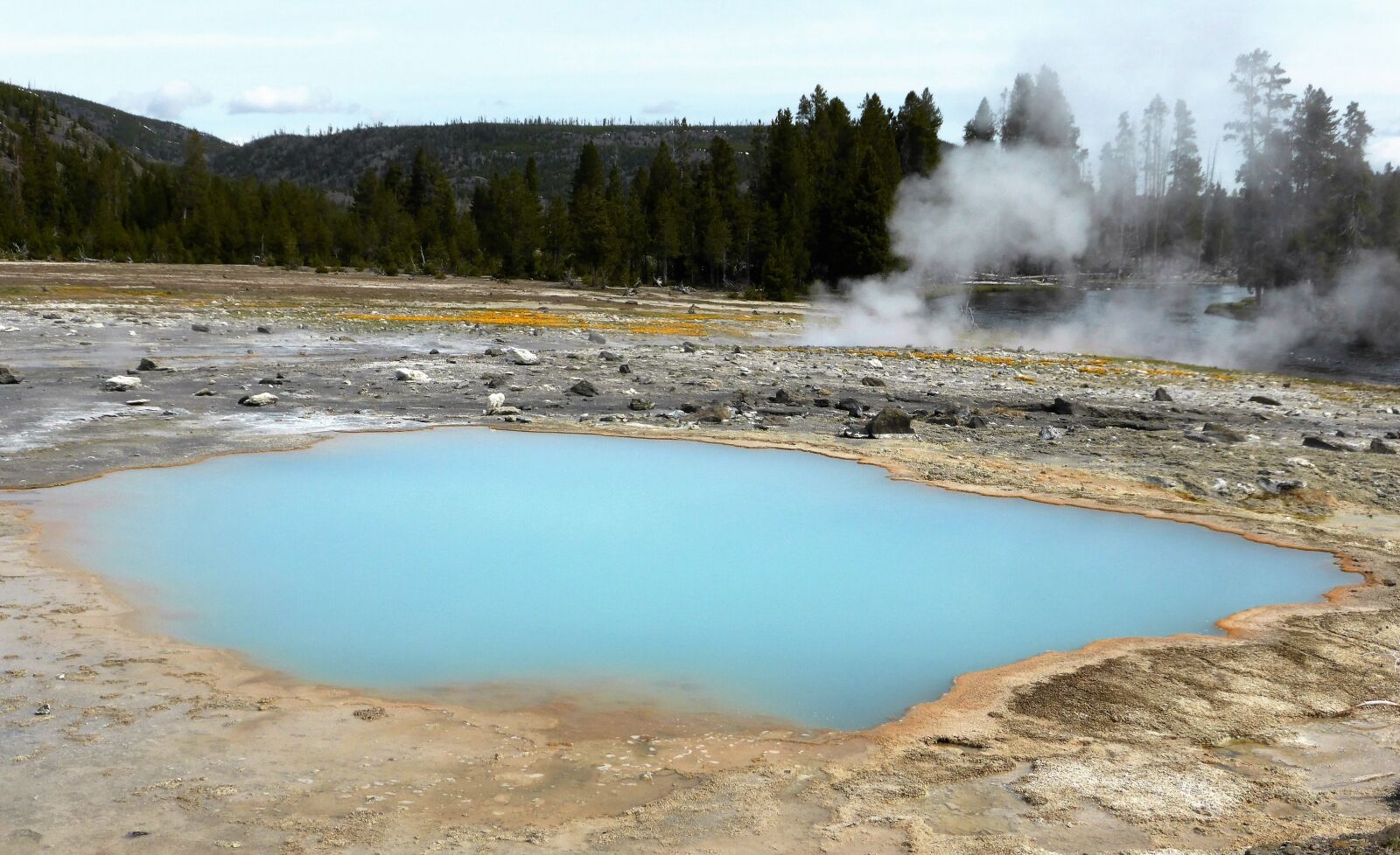 Panasonic Lumix DMC-ZS30 (Lumix DMC-TZ40) sample photo. Yellow stone, geyser, hot photography