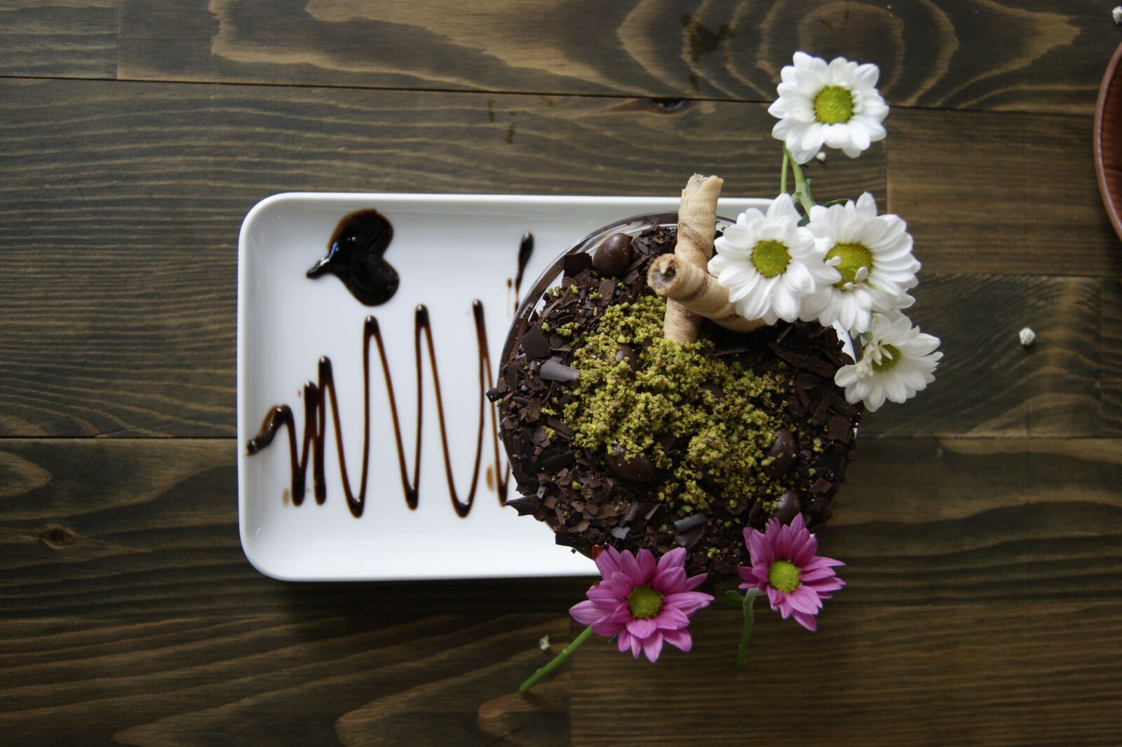 Sony Alpha DSLR-A290 sample photo. Flowers, chocolate, dessert photography