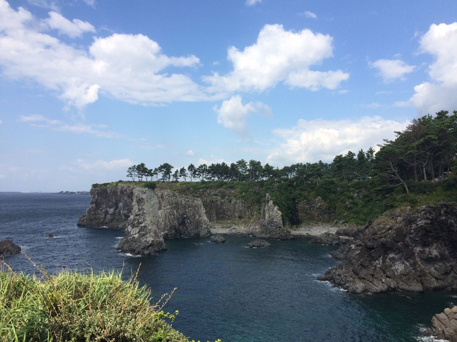 iPhone 5s back camera 4.15mm f/2.2 sample photo. Jeju island, cliff, sea photography