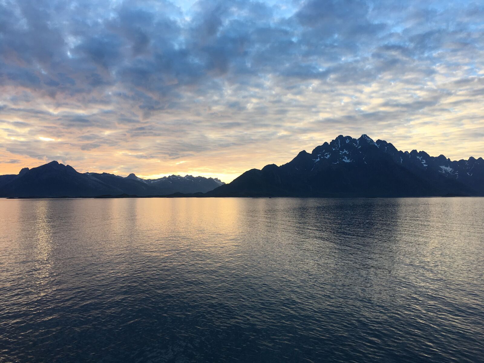 Apple iPhone 6s sample photo. Midnight sun, fjords, sea photography