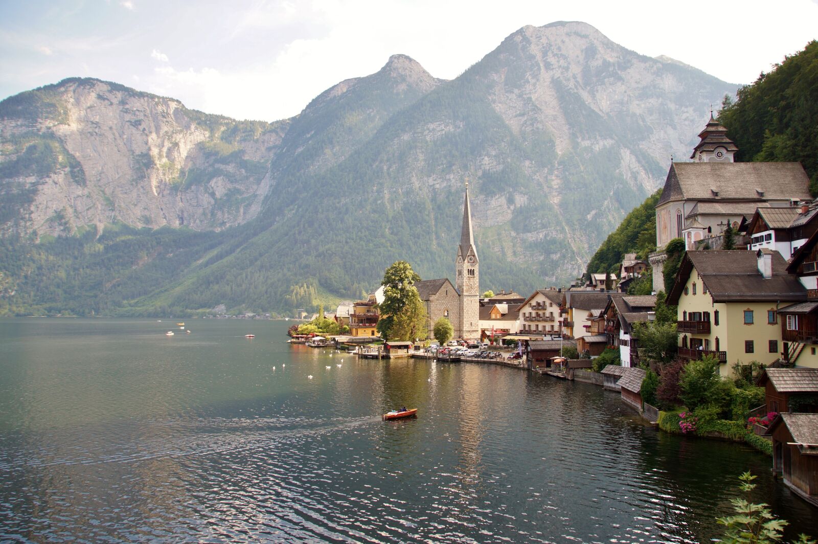 Sony SLT-A58 sample photo. Hallstatt, city, lake photography
