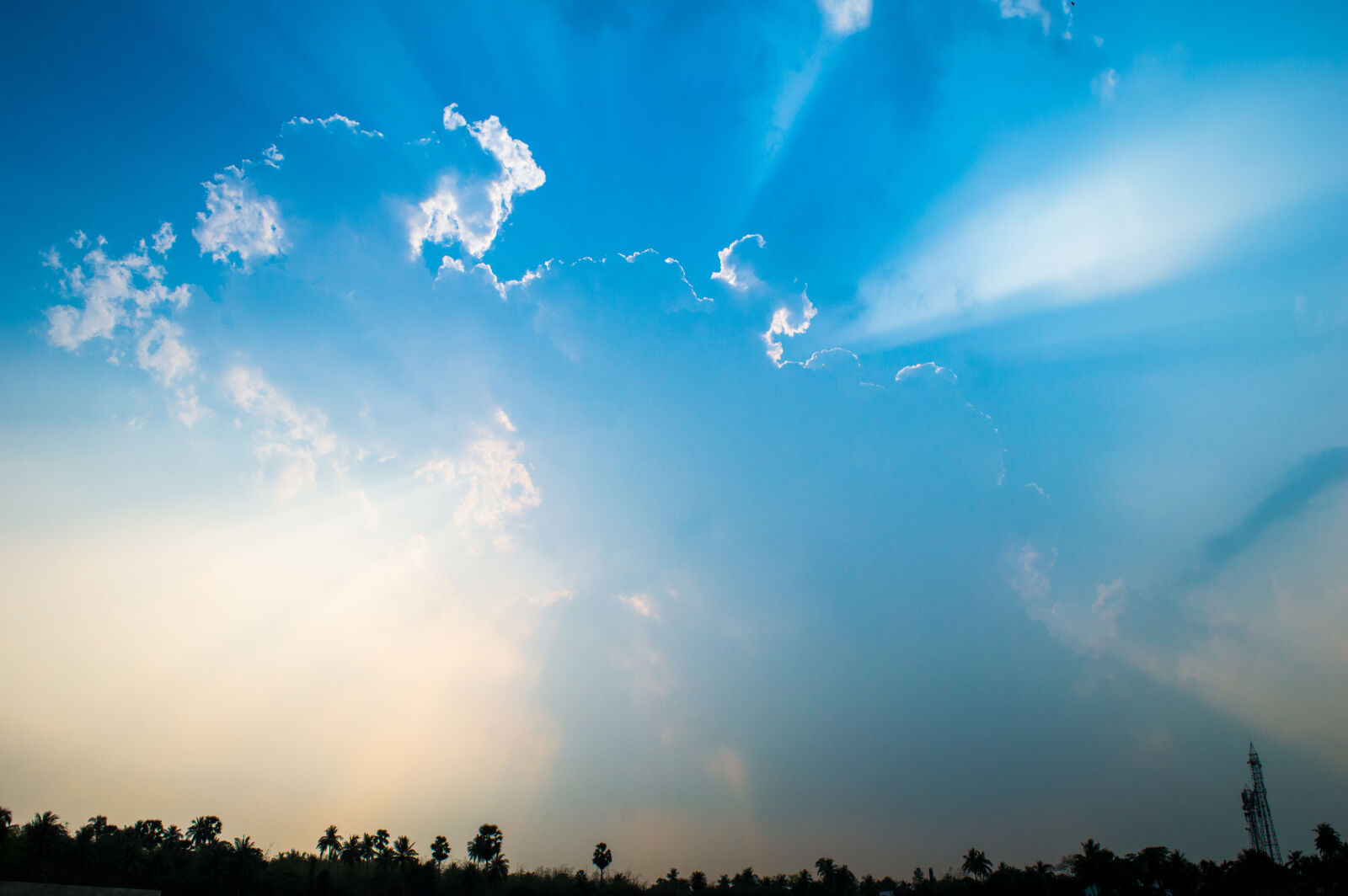 Nikon D3200 sample photo. Sunset, clouds, orange, blue photography
