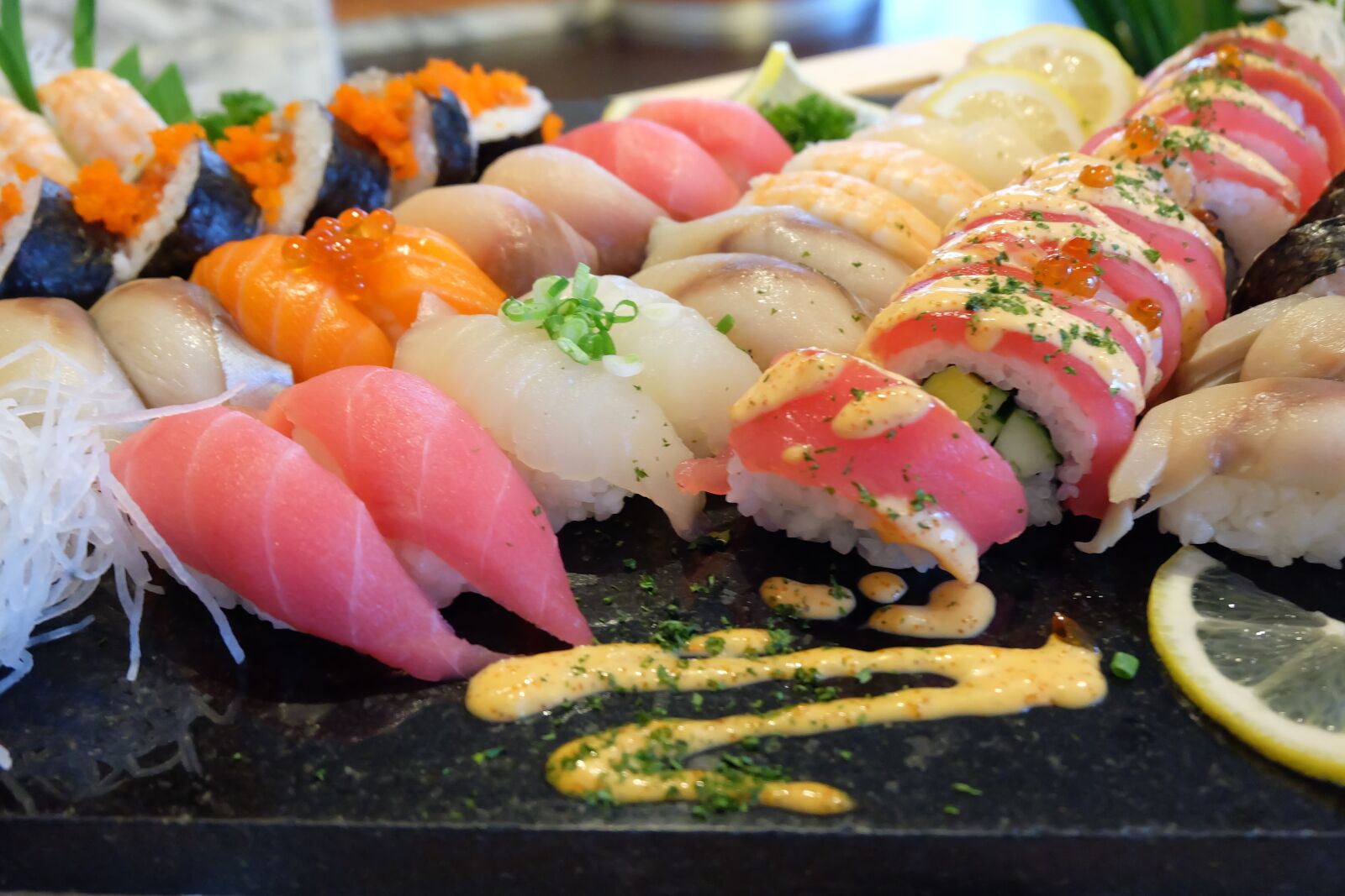 Fujifilm X-A1 sample photo. Sushi, fish, food photography