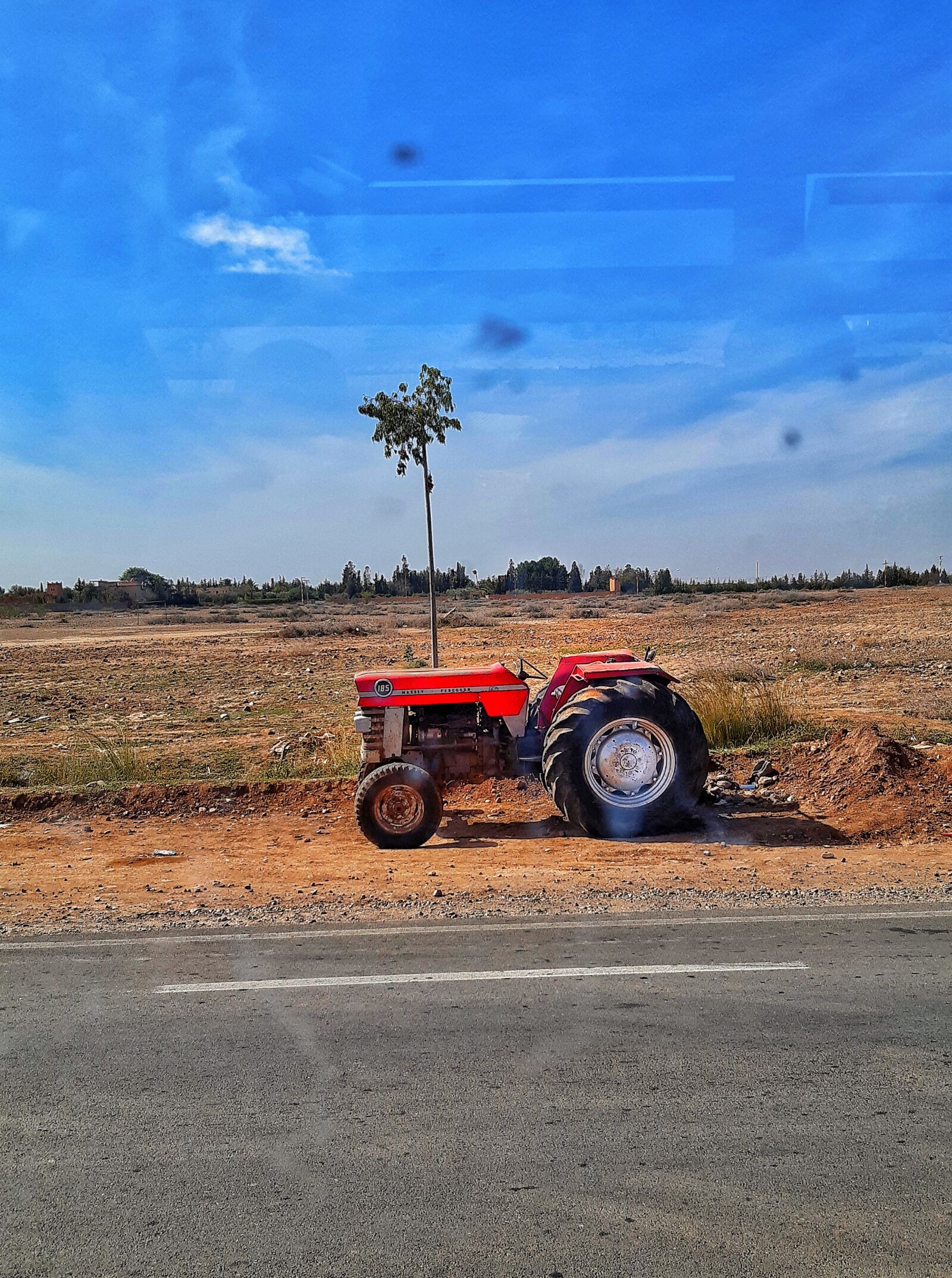 Samsung Galaxy A30 sample photo. Tractor, morocco, nature photography
