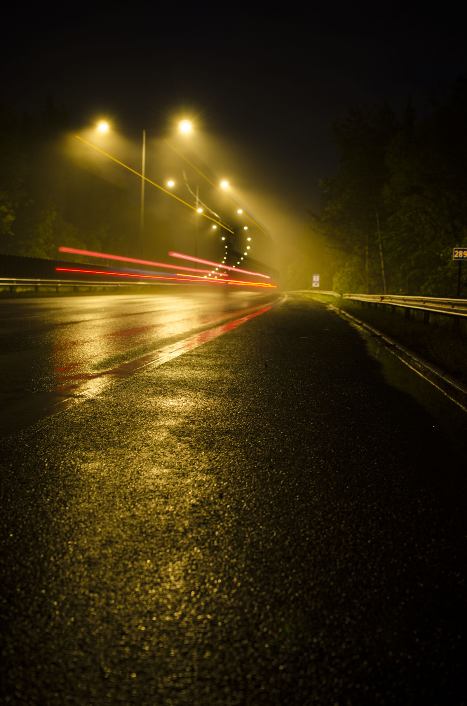 Nikon D5100 + Nikon AF-S DX Nikkor 35mm F1.8G sample photo. Dark, gold, highway, light photography