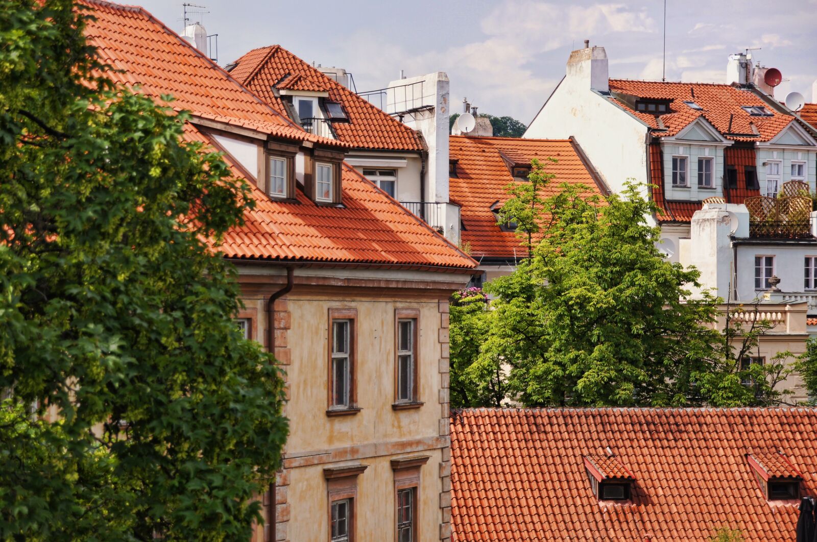 Sony Alpha DSLR-A580 sample photo. Roofs, bowever, prague photography