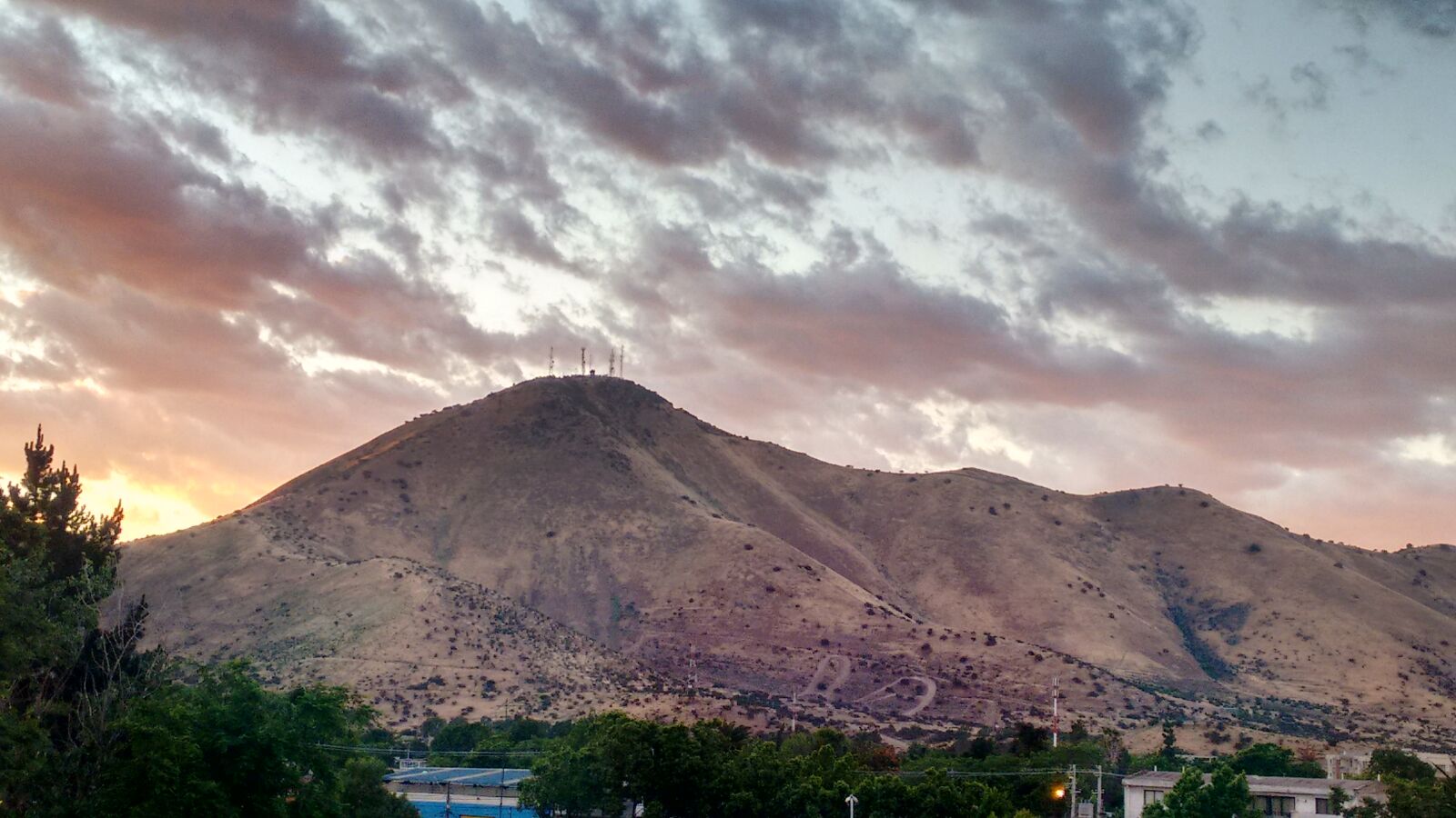 Motorola Moto G (2nd Gen) sample photo. Chile, clouds, hill, sunset photography