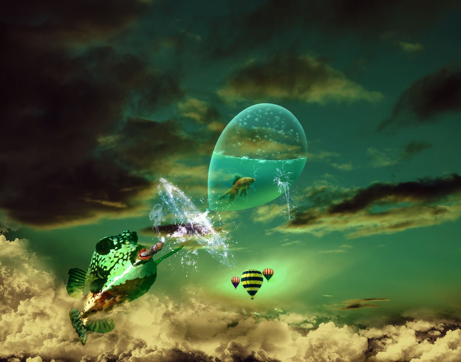 Nikon D90 sample photo. Fantasy, ballon, fish photography