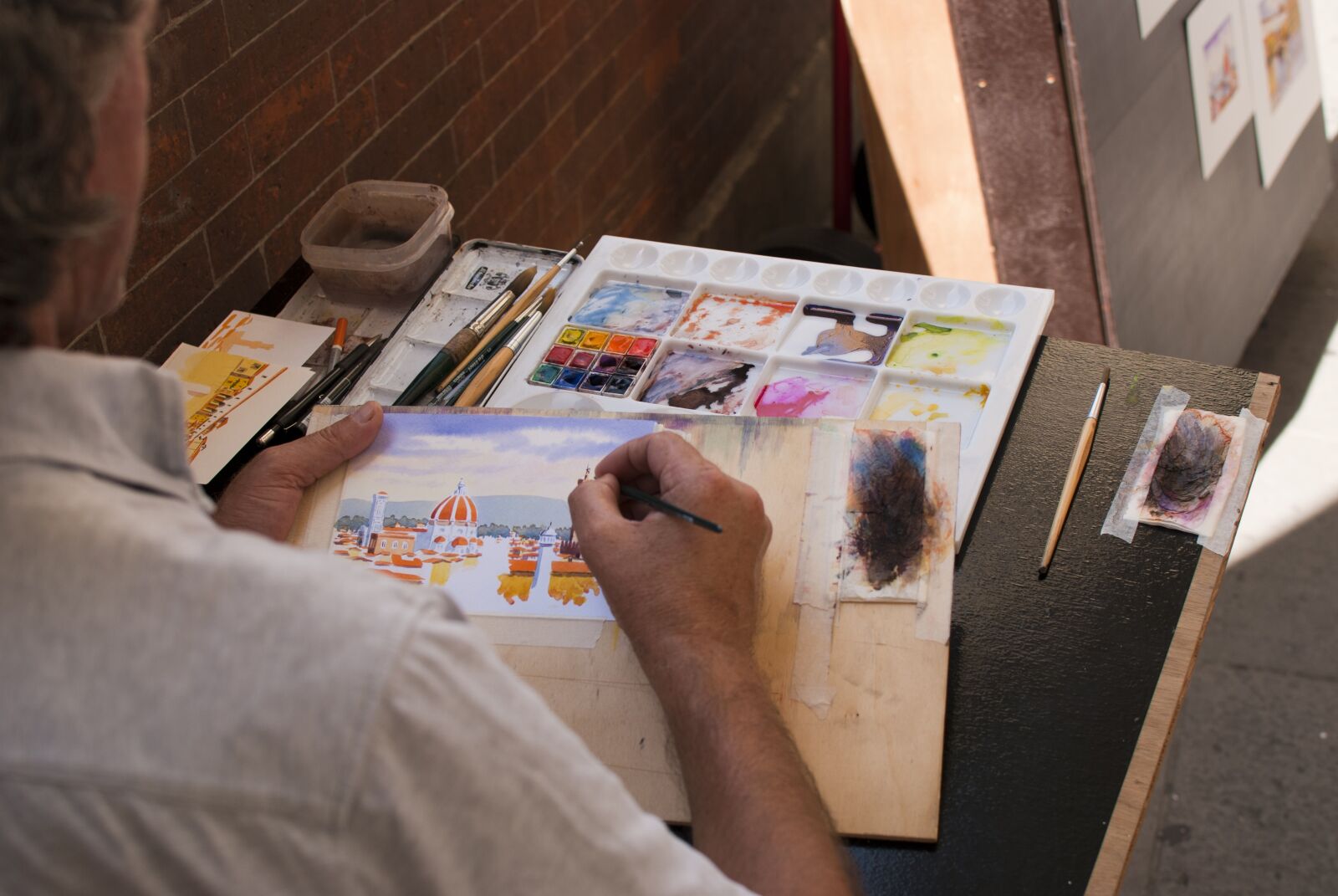 Nikon D80 sample photo. Painter, watercolor, florence photography