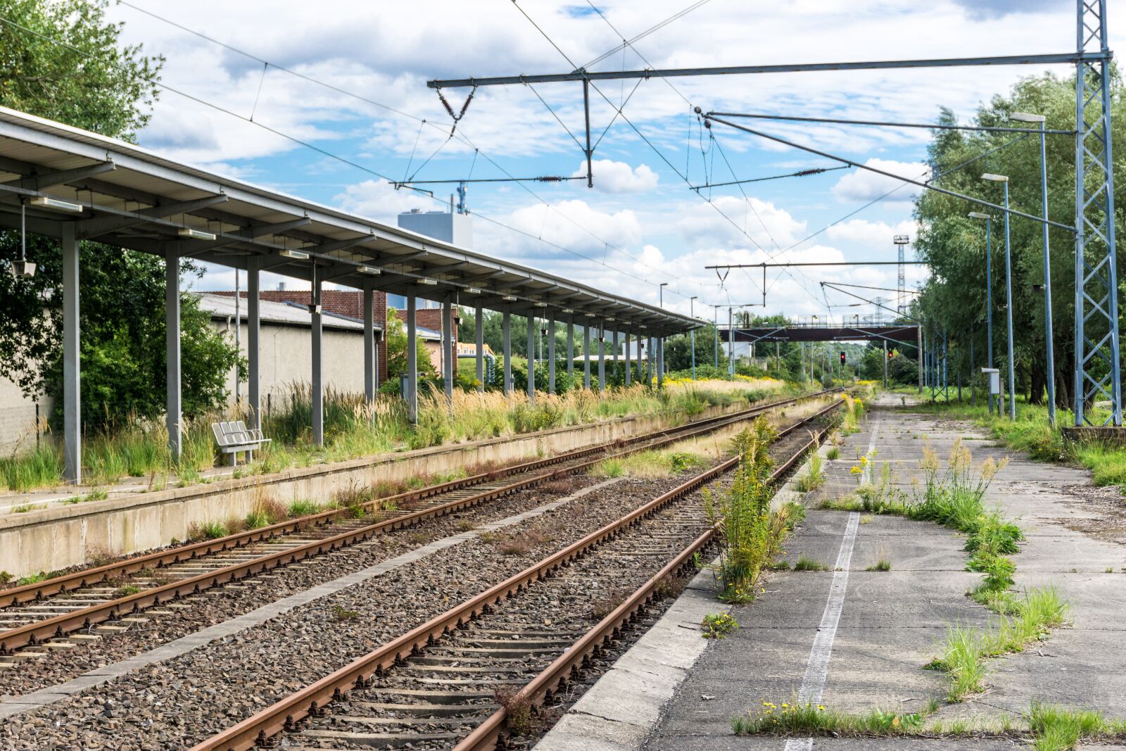 Sony a6000 sample photo. Railway station, rails, platform photography