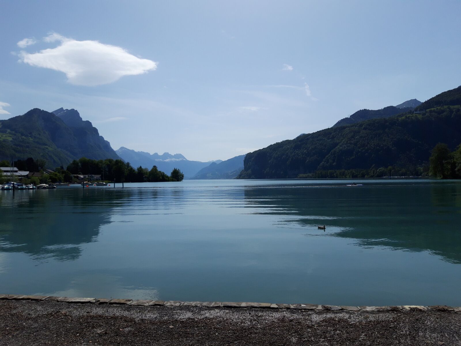 Samsung Galaxy A6 sample photo. Lake lucerne, mountains, evening photography