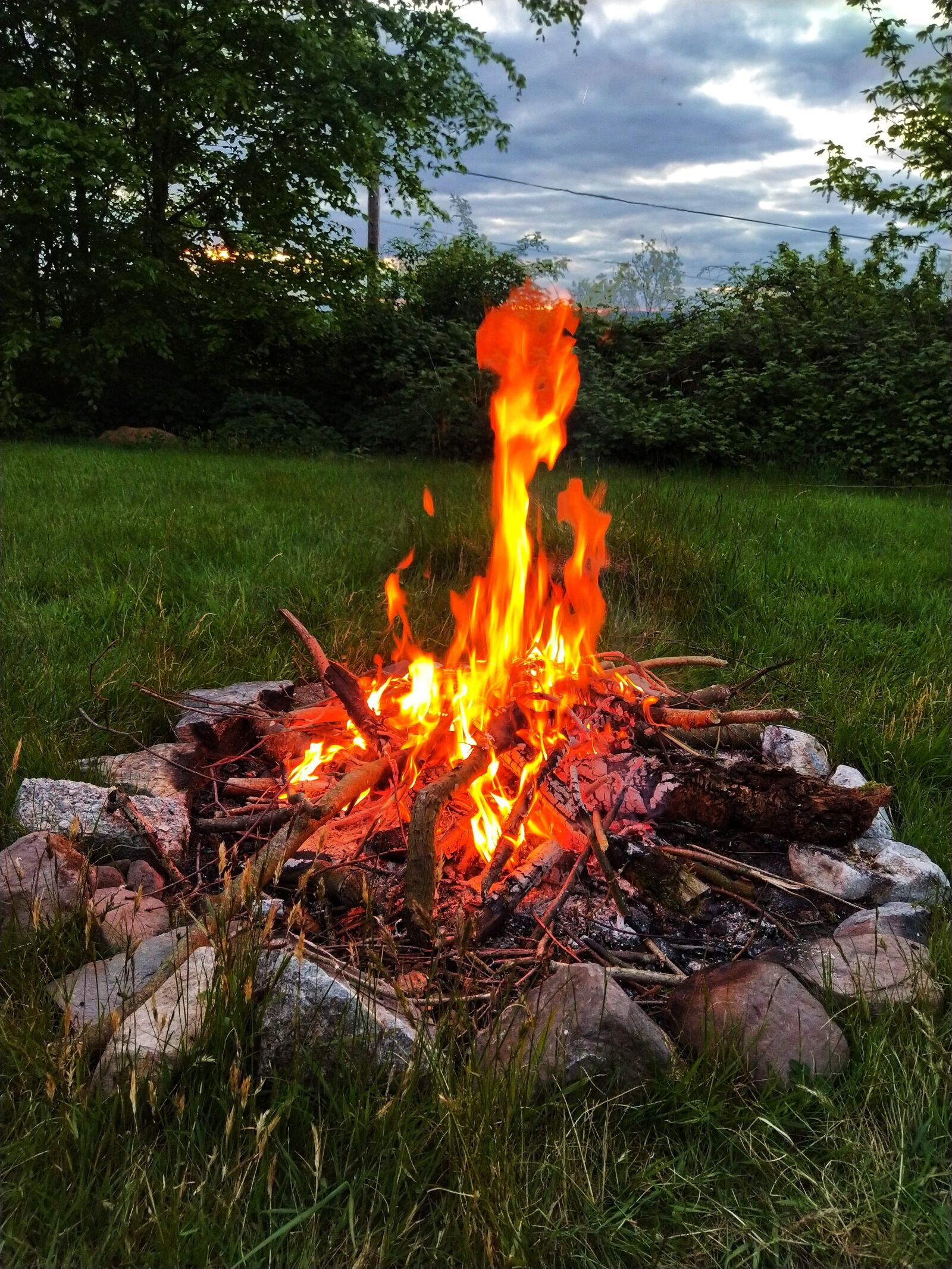 Xiaomi Mi A3 sample photo. Bonfire, burn, fire photography
