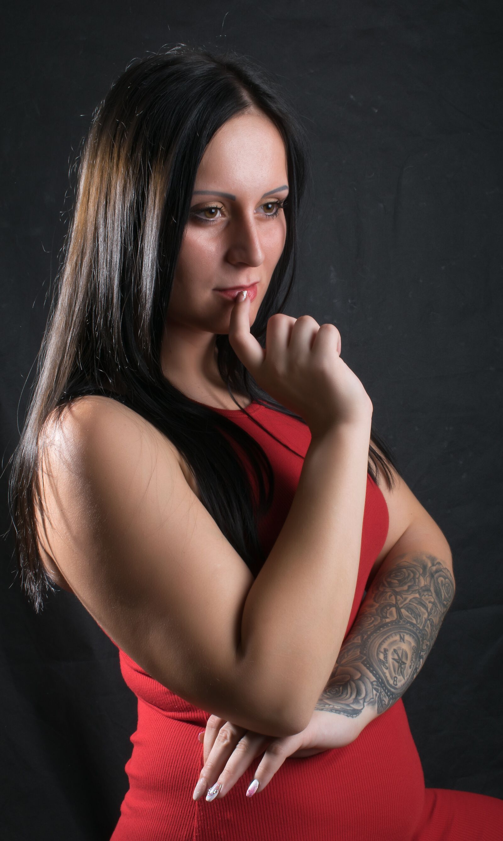 Nikon D5300 sample photo. Woman, red, model photography