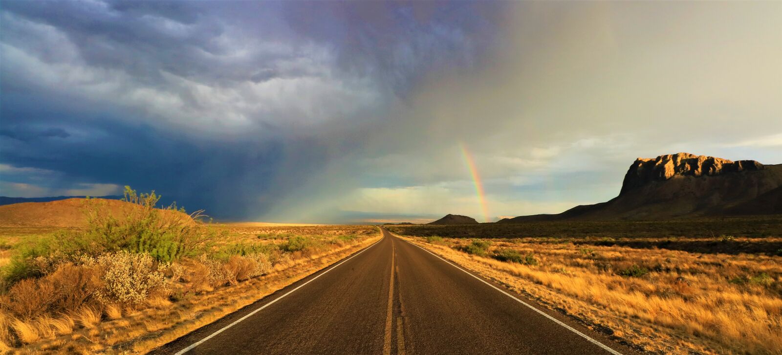 Canon EOS 750D (EOS Rebel T6i / EOS Kiss X8i) sample photo. Desert, road, rainbow photography