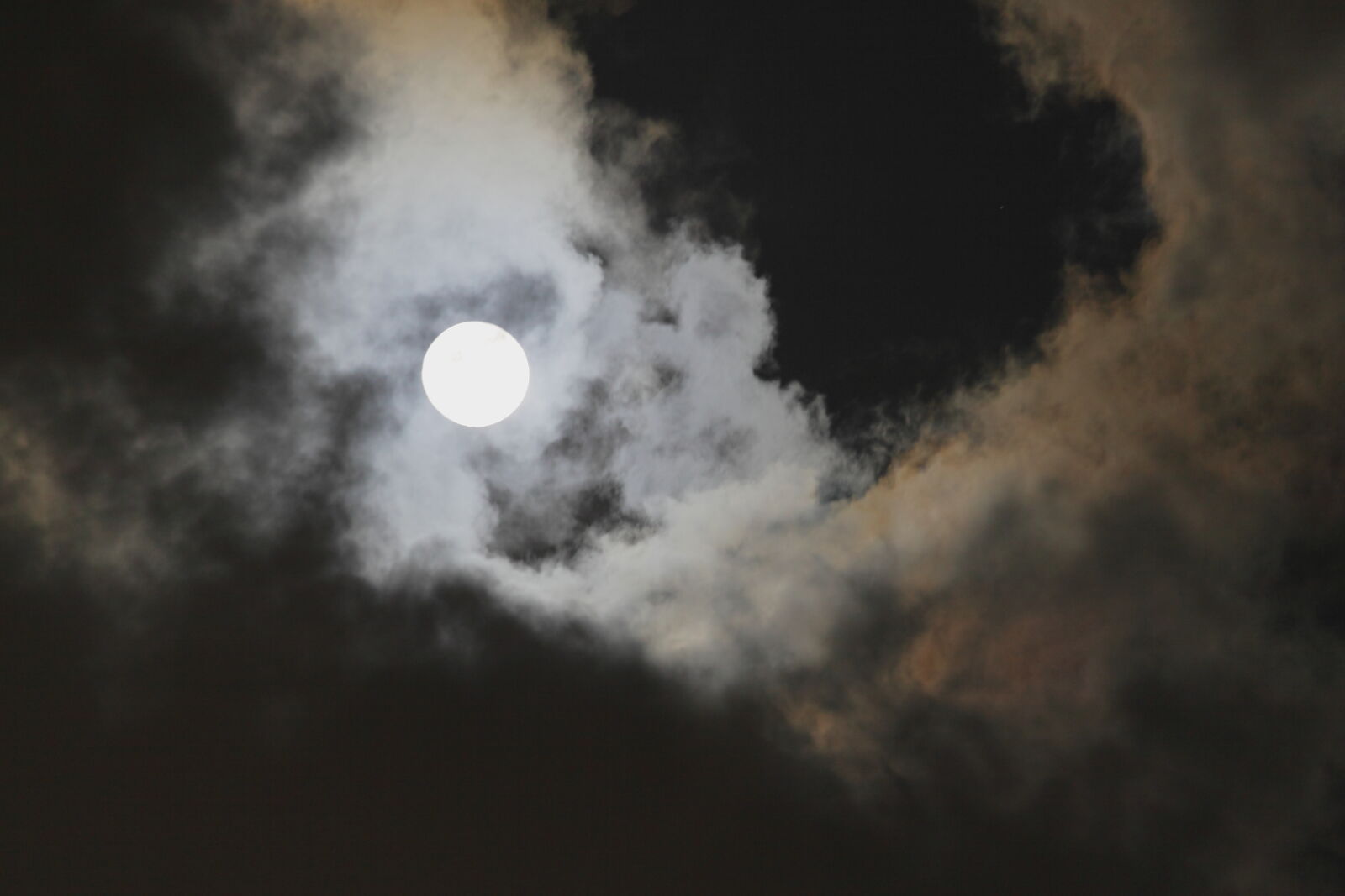Canon EF 70-200mm F4L IS USM sample photo. Black, cloud, gray, moon photography