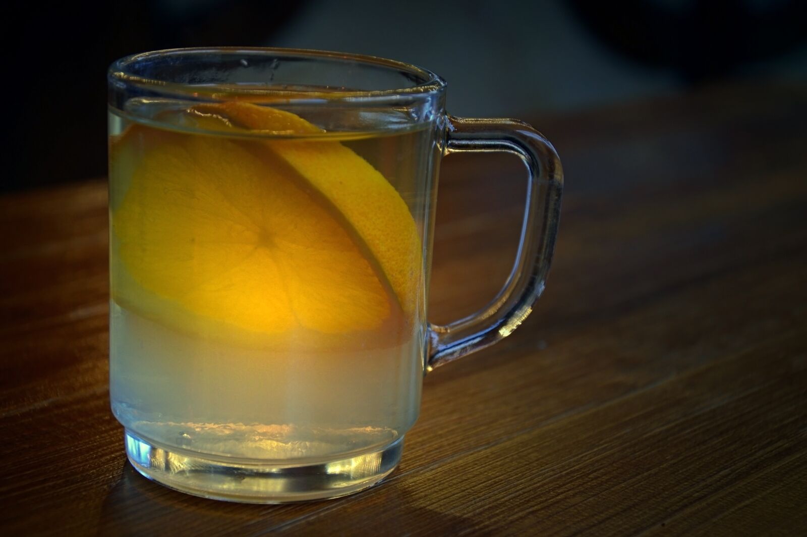 Nikon D3200 sample photo. Glass, mulled claret, lemon photography