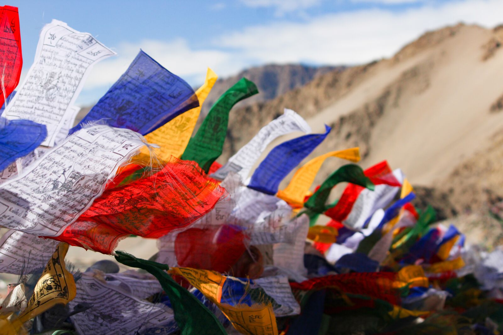 Canon EOS 1300D (EOS Rebel T6 / EOS Kiss X80) sample photo. Holy flags, buddhism, leh photography