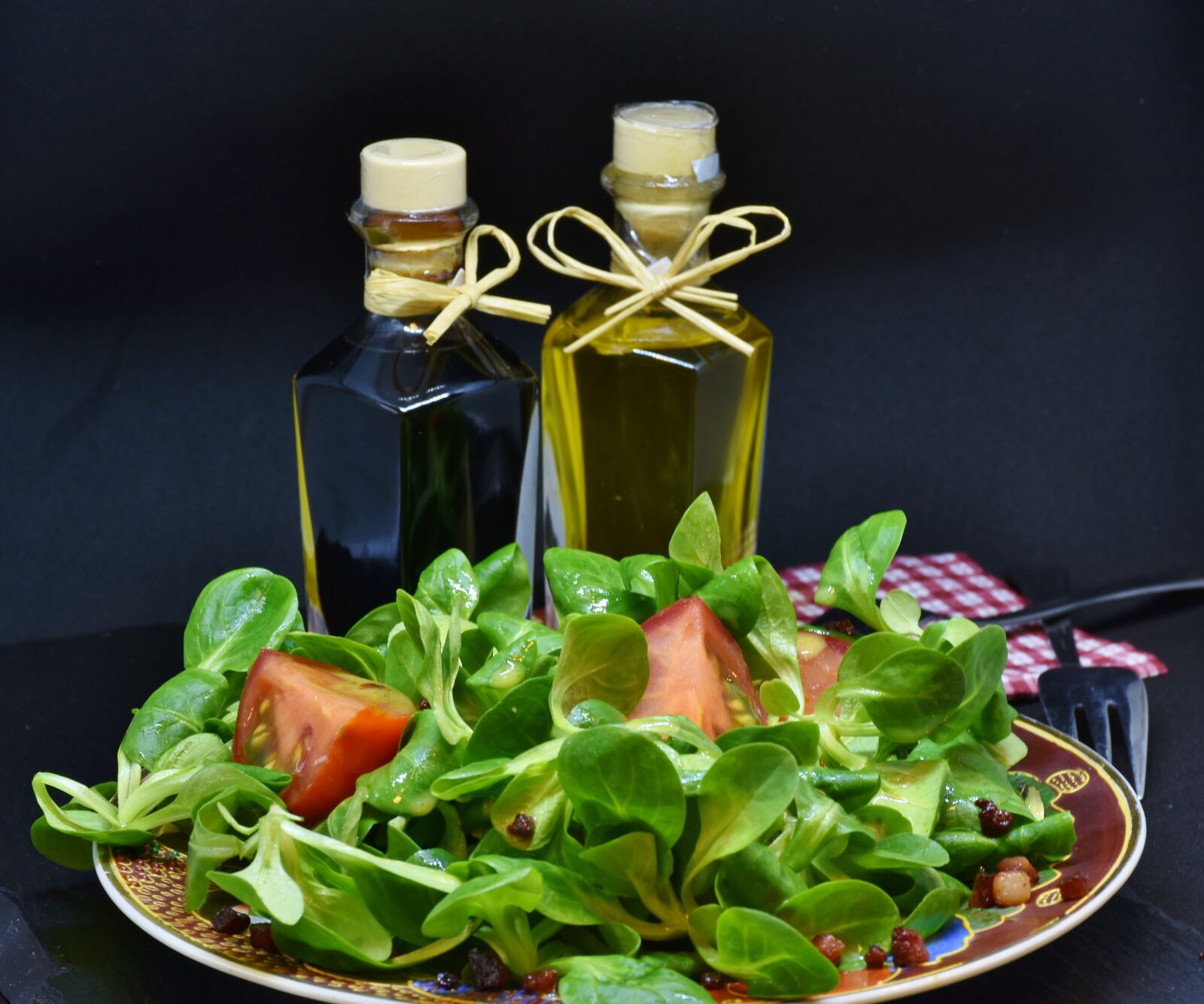 Nikon D7200 sample photo. Lamb's lettuce, arugula, bacon photography