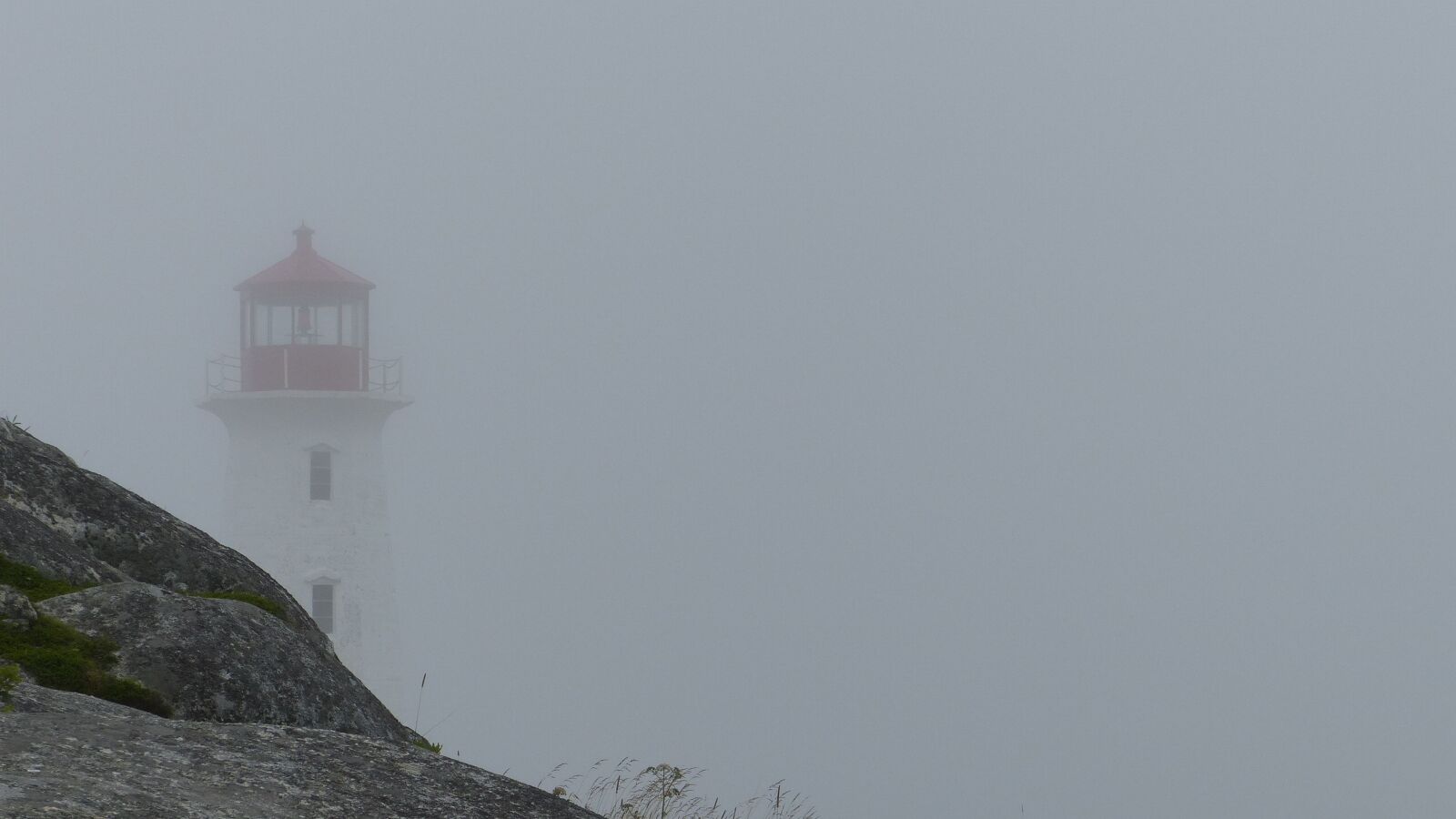 Panasonic Lumix DMC-FZ200 sample photo. Peggy's cove, fog, lighthouse photography