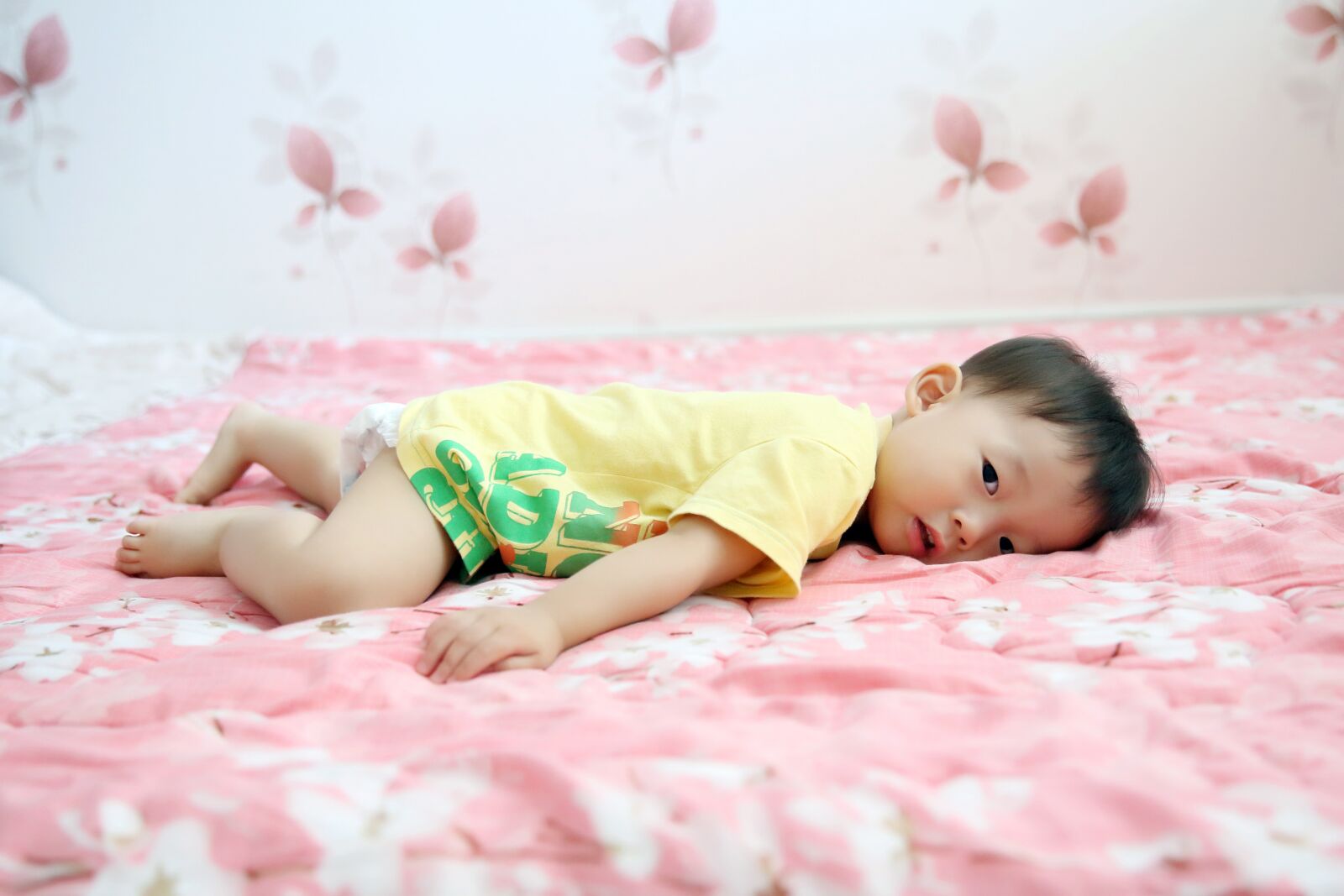 Canon EF 24-70mm F2.8L II USM sample photo. Baby, prone baby, quilt photography