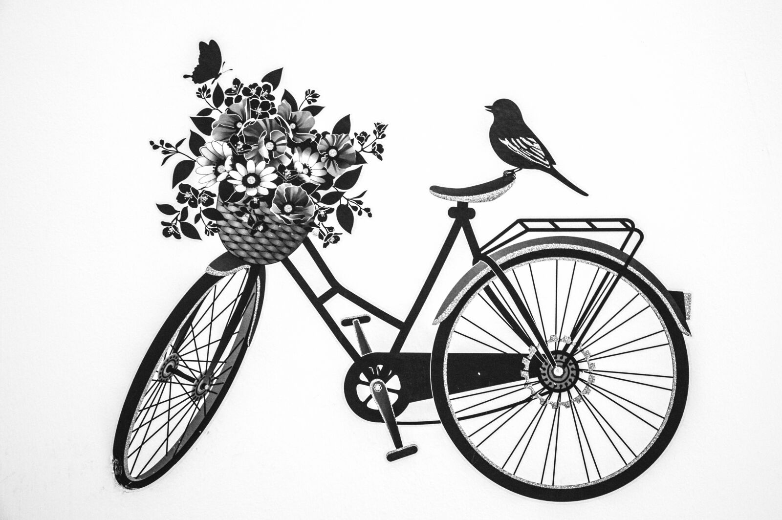 Nikon D3200 sample photo. Bycicle, bird, deko photography