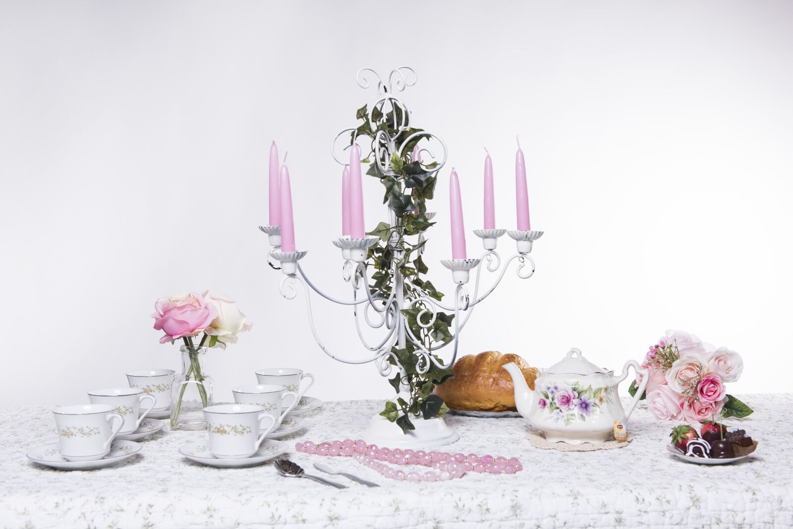 Nikon D810 sample photo. Tea party, candle, decoration photography