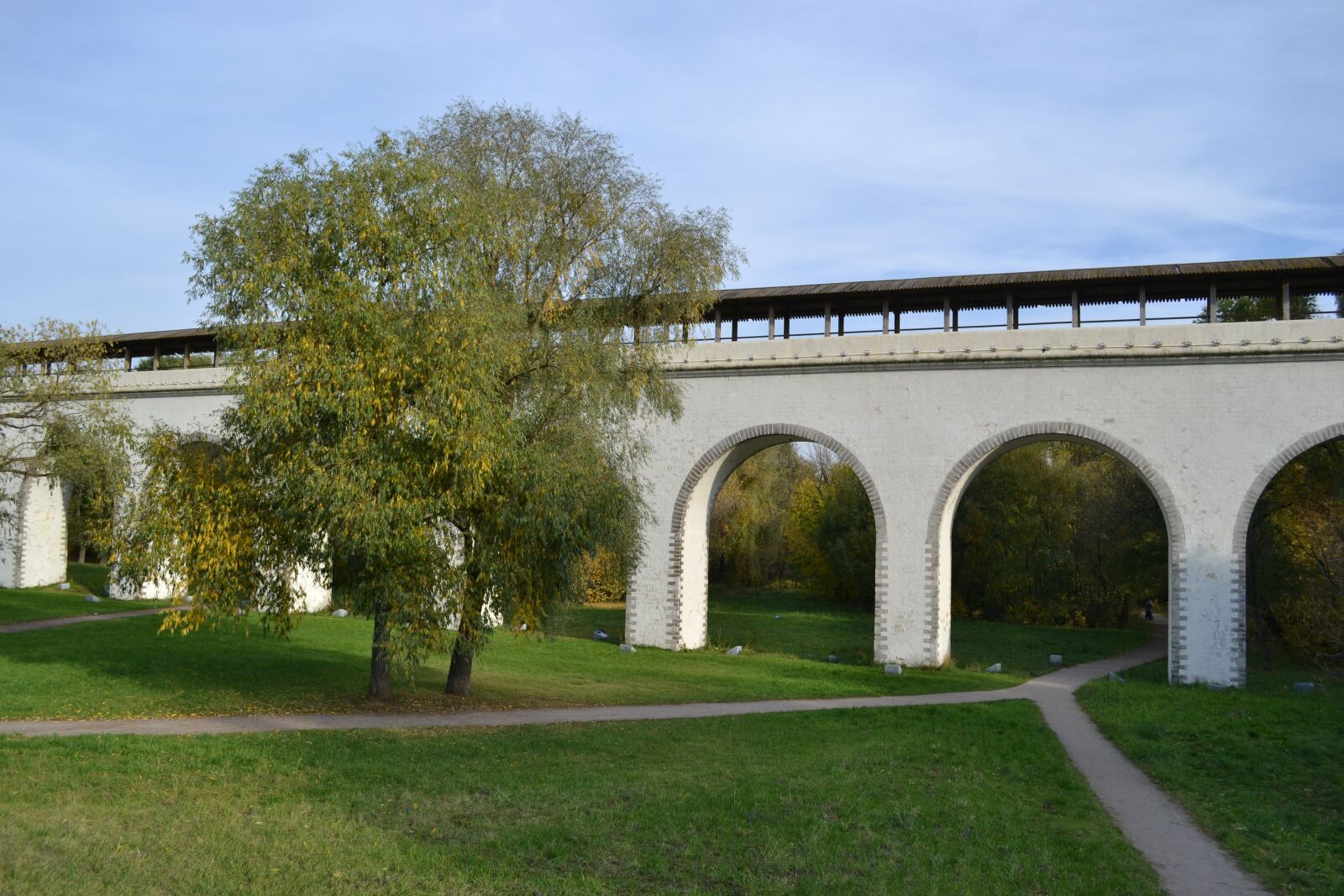 Nikon D3100 sample photo. Aqueduct, autumn, grass photography