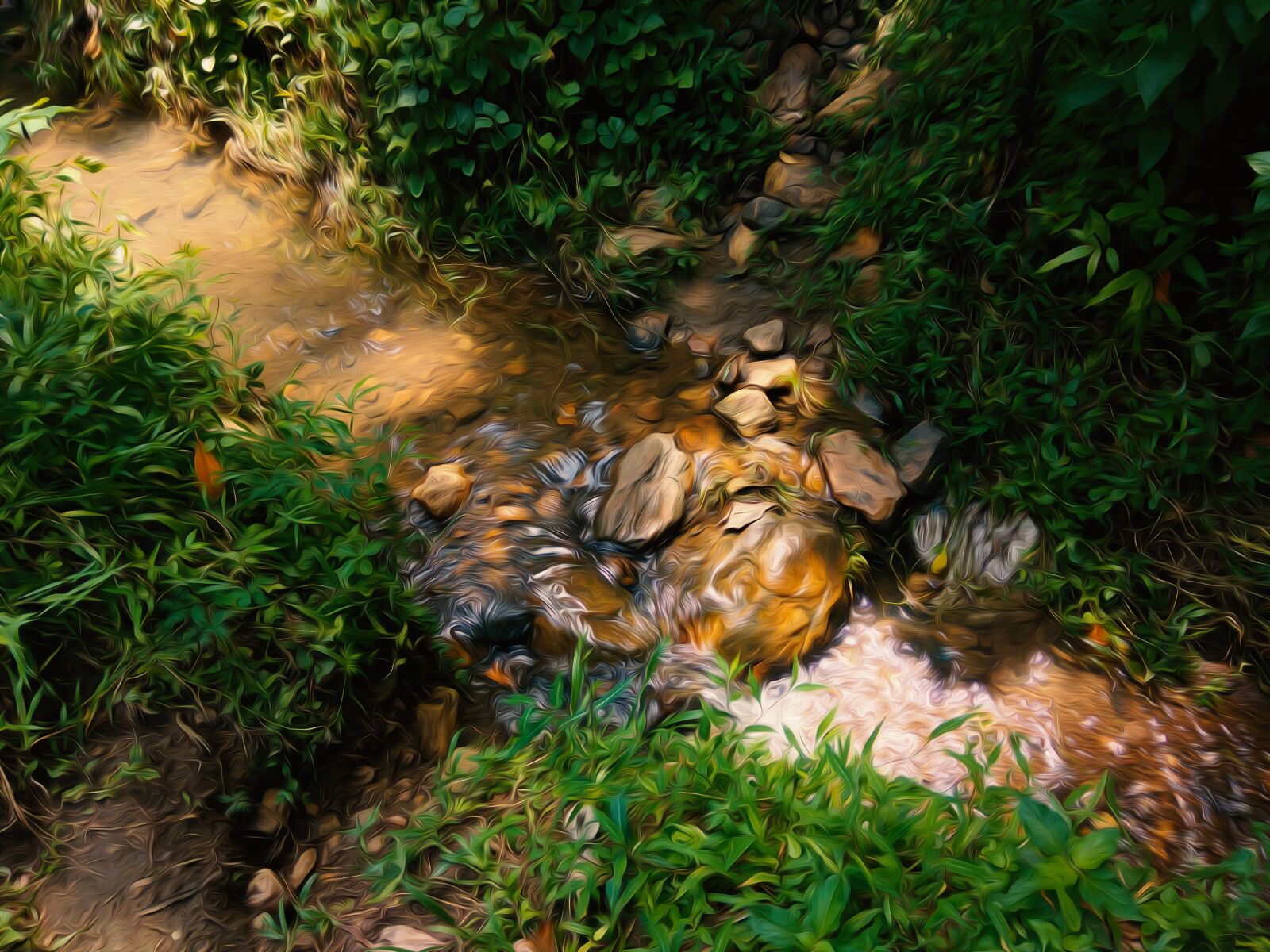 Xiaomi Redmi Note3 sample photo. Ditch, water stream, green photography