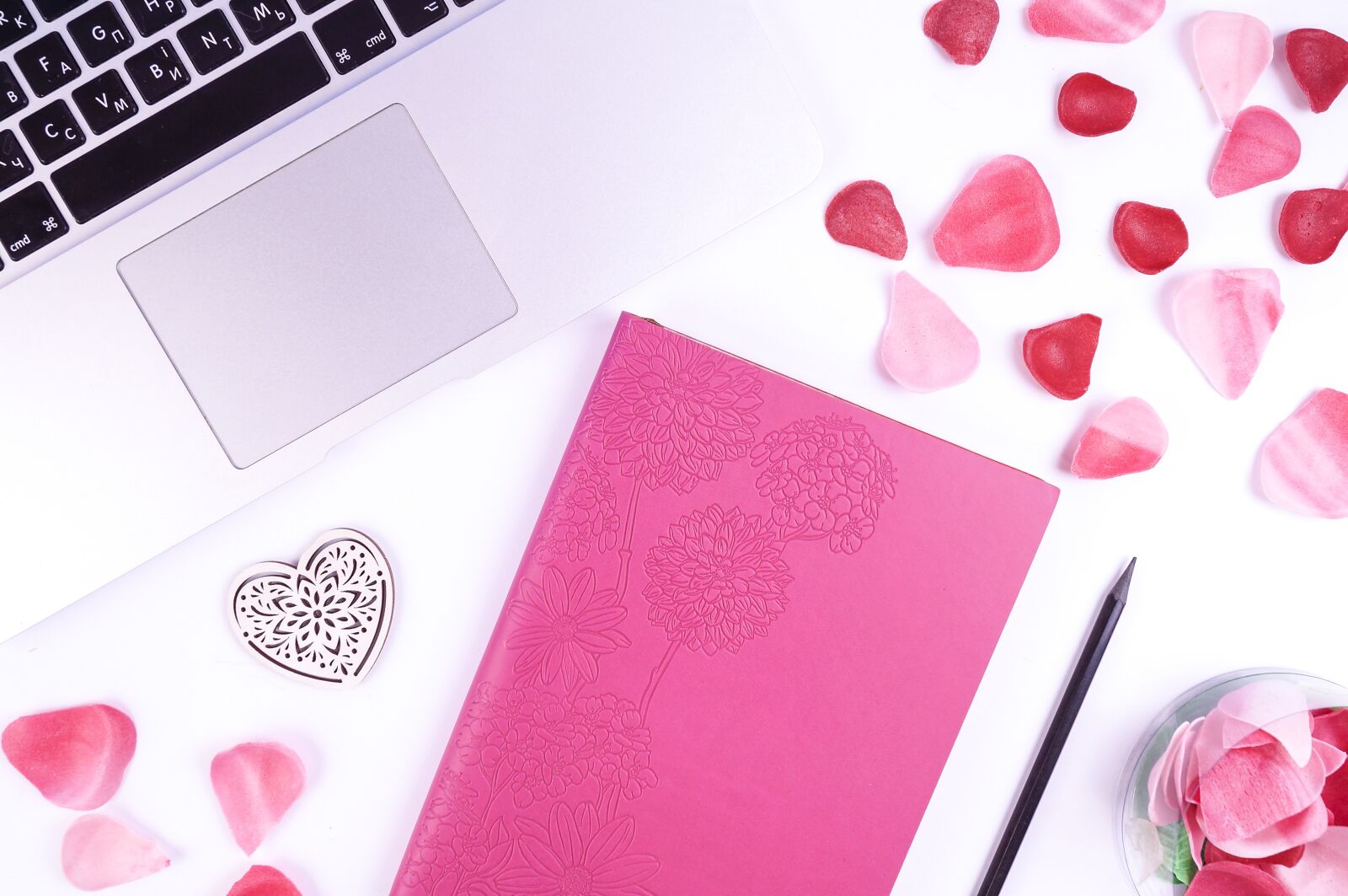 Sony SLT-A37 sample photo. Pink, notebook, table photography