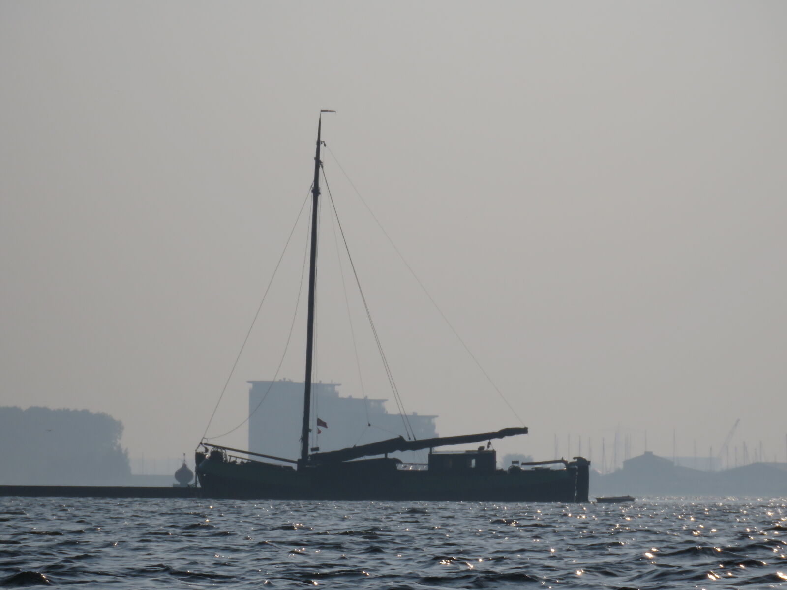 Canon PowerShot SX60 HS sample photo. Dawn, mysterious, ship, silhouette photography