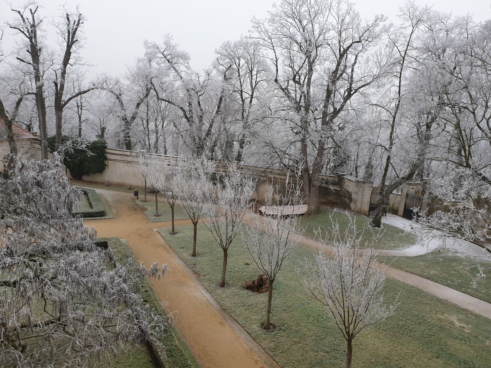 Samsung Galaxy S9 sample photo. Castle garden, winter, rime photography