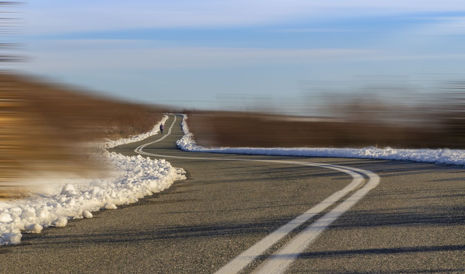 Tamron SP 24-70mm F2.8 Di VC USD sample photo. Road, man, winter photography