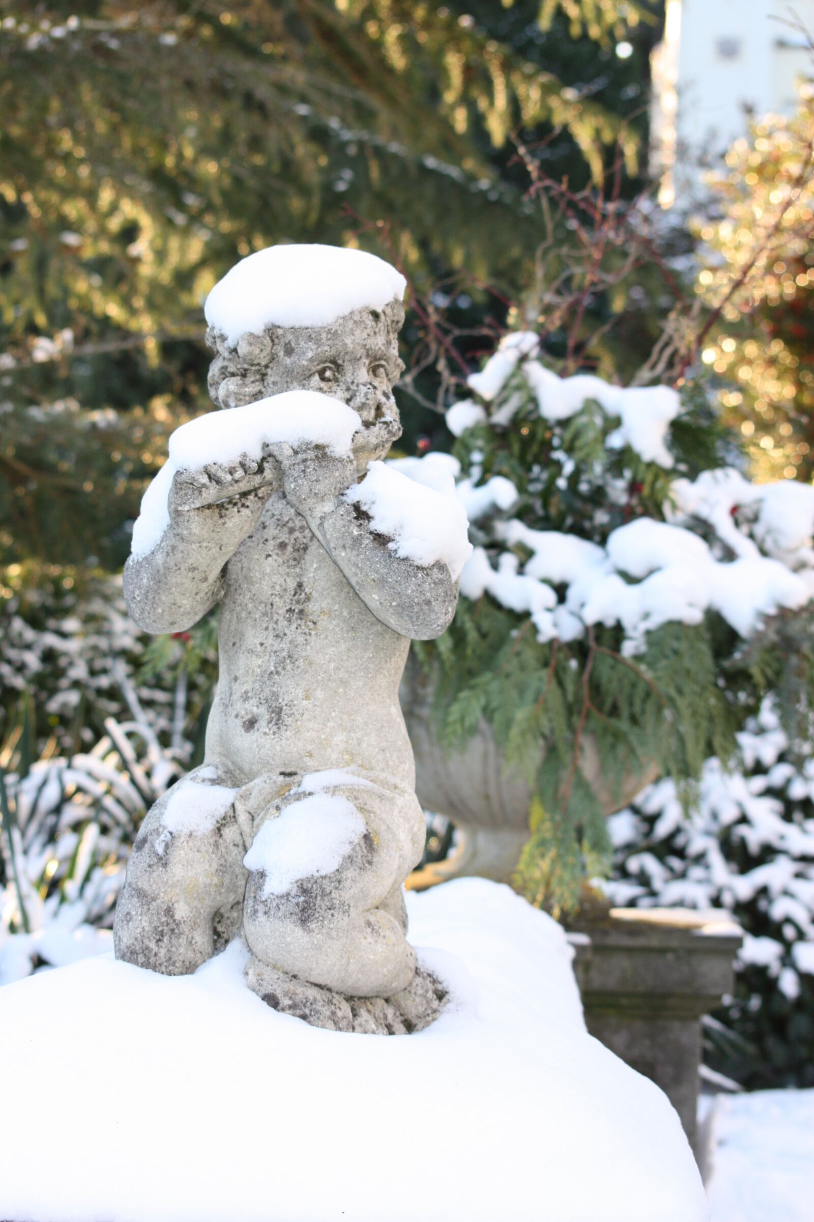 Canon EOS 450D (EOS Rebel XSi / EOS Kiss X2) sample photo. Statue, snow, winter photography