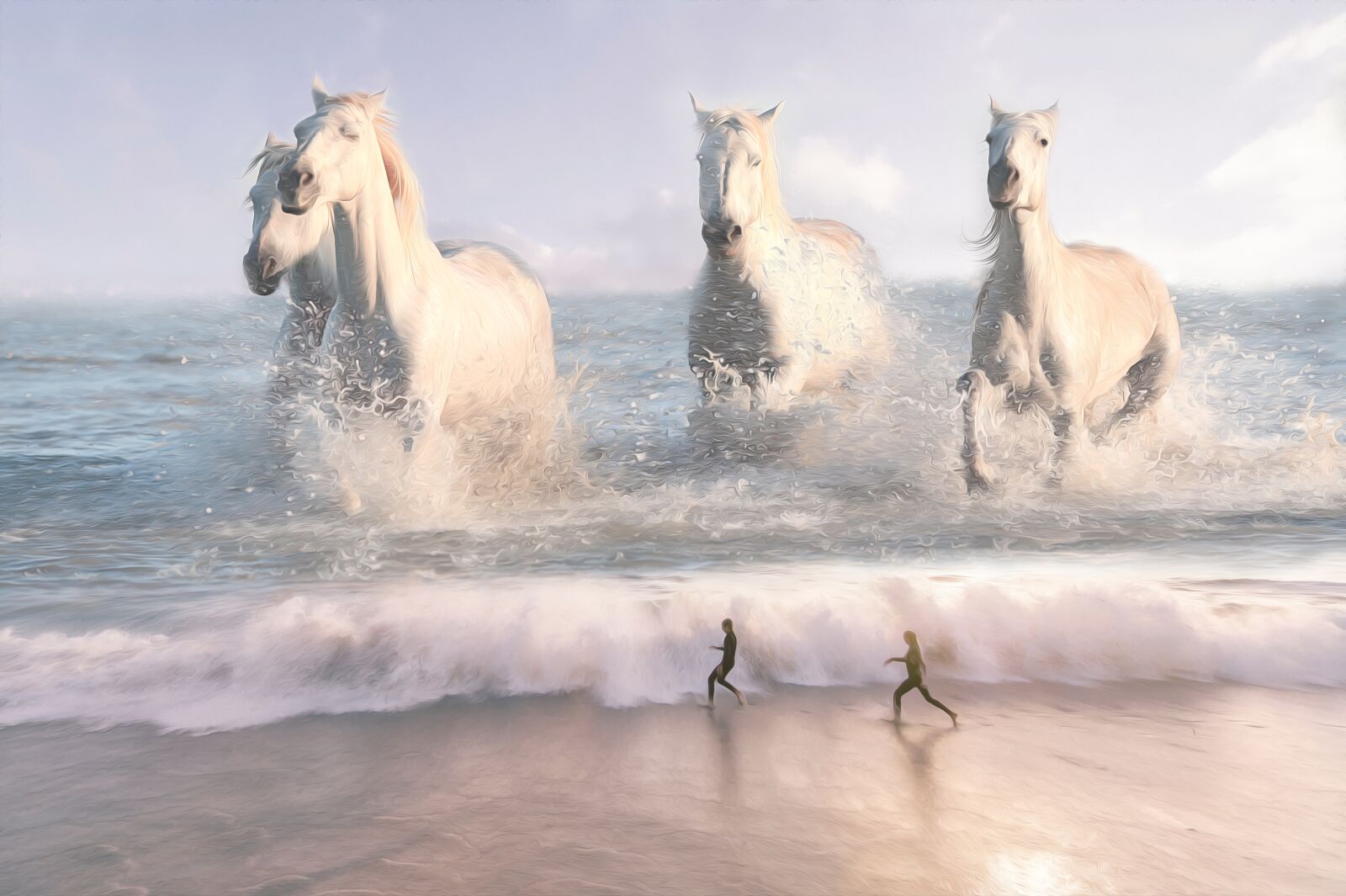 Nikon D4 sample photo. Horses, sea, beach photography