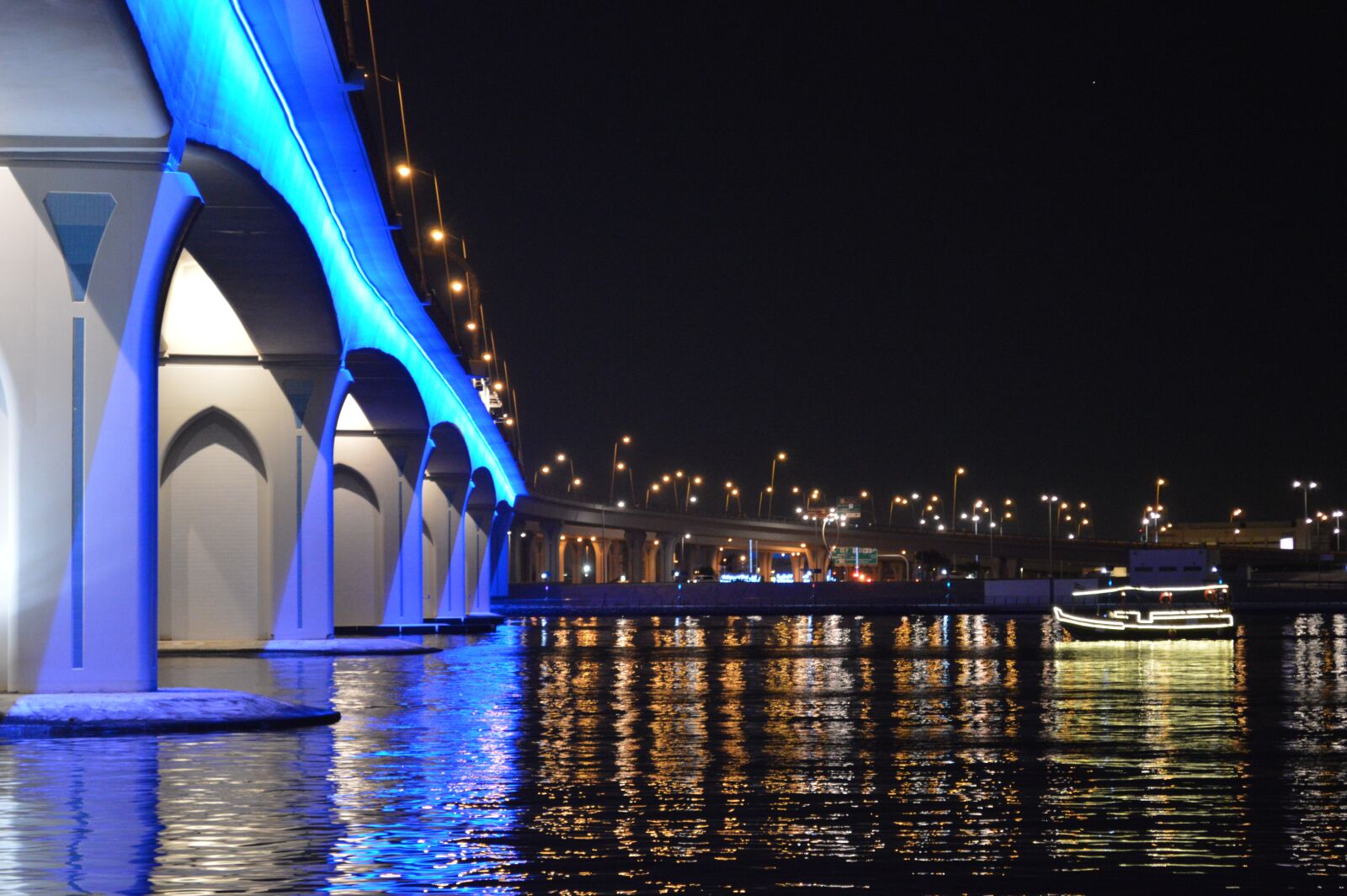 Nikon D3200 sample photo. Blue, bridge, night photography