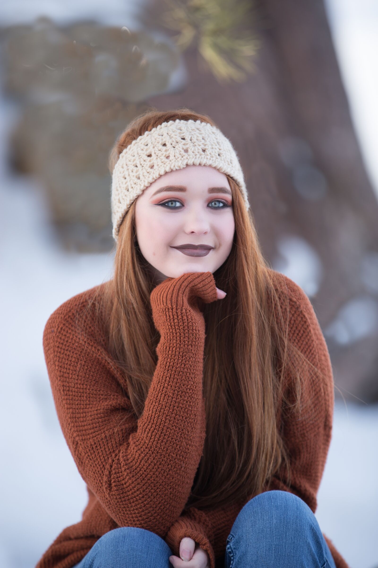 Canon EOS 6D sample photo. Beautiful, redhead, winter photography
