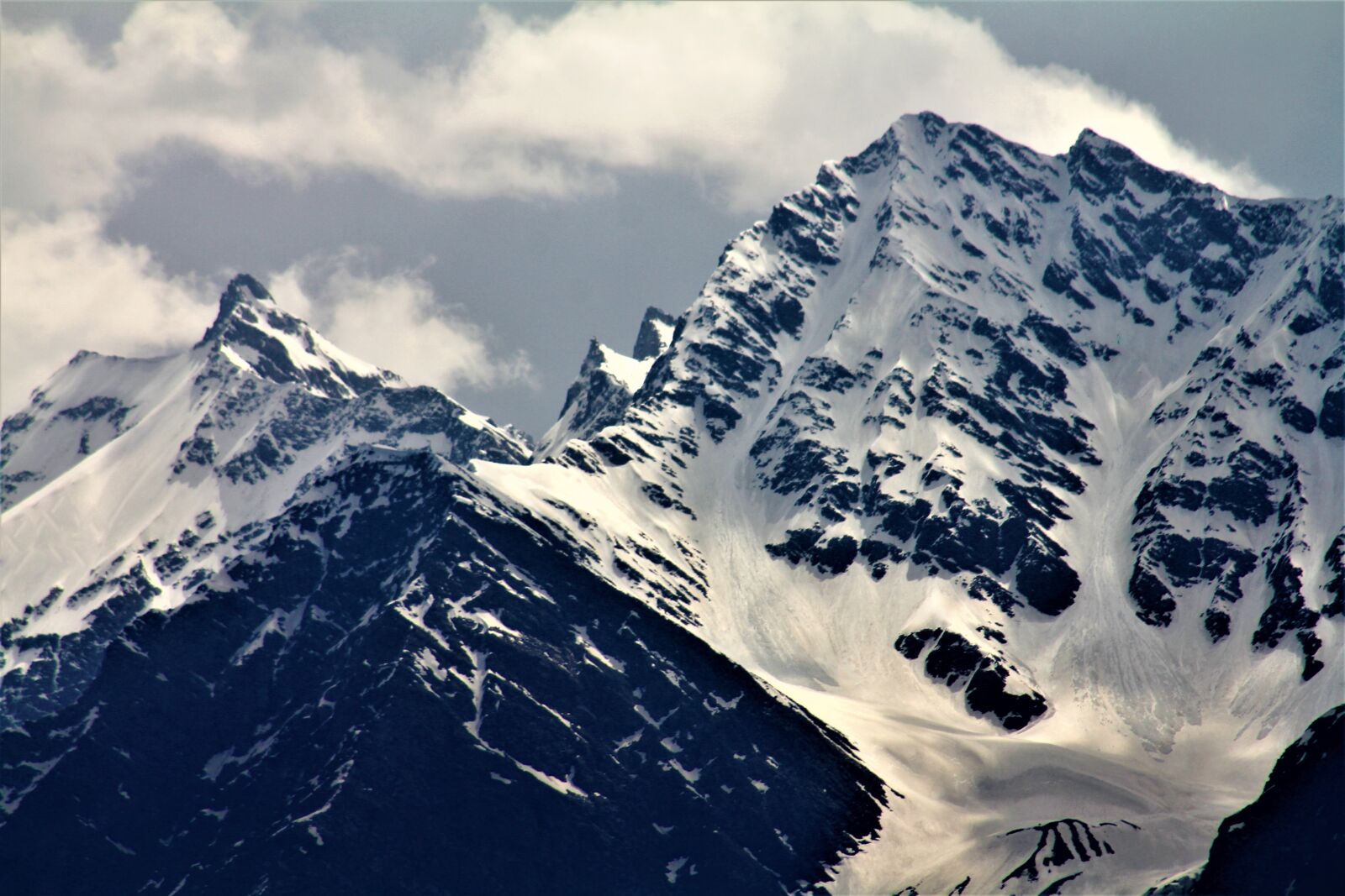Canon EF75-300mm f/4-5.6 sample photo. Mountains, peak, snow photography