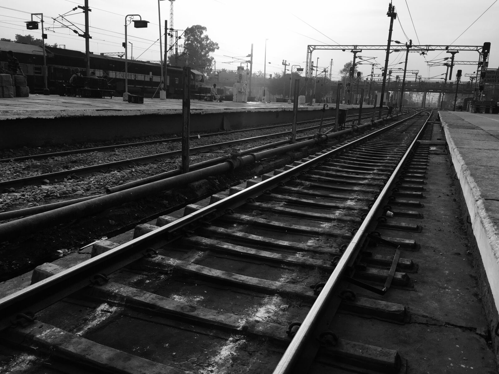 Apple iPhone 6s Plus sample photo. Electric, fence, railroad, tracks photography