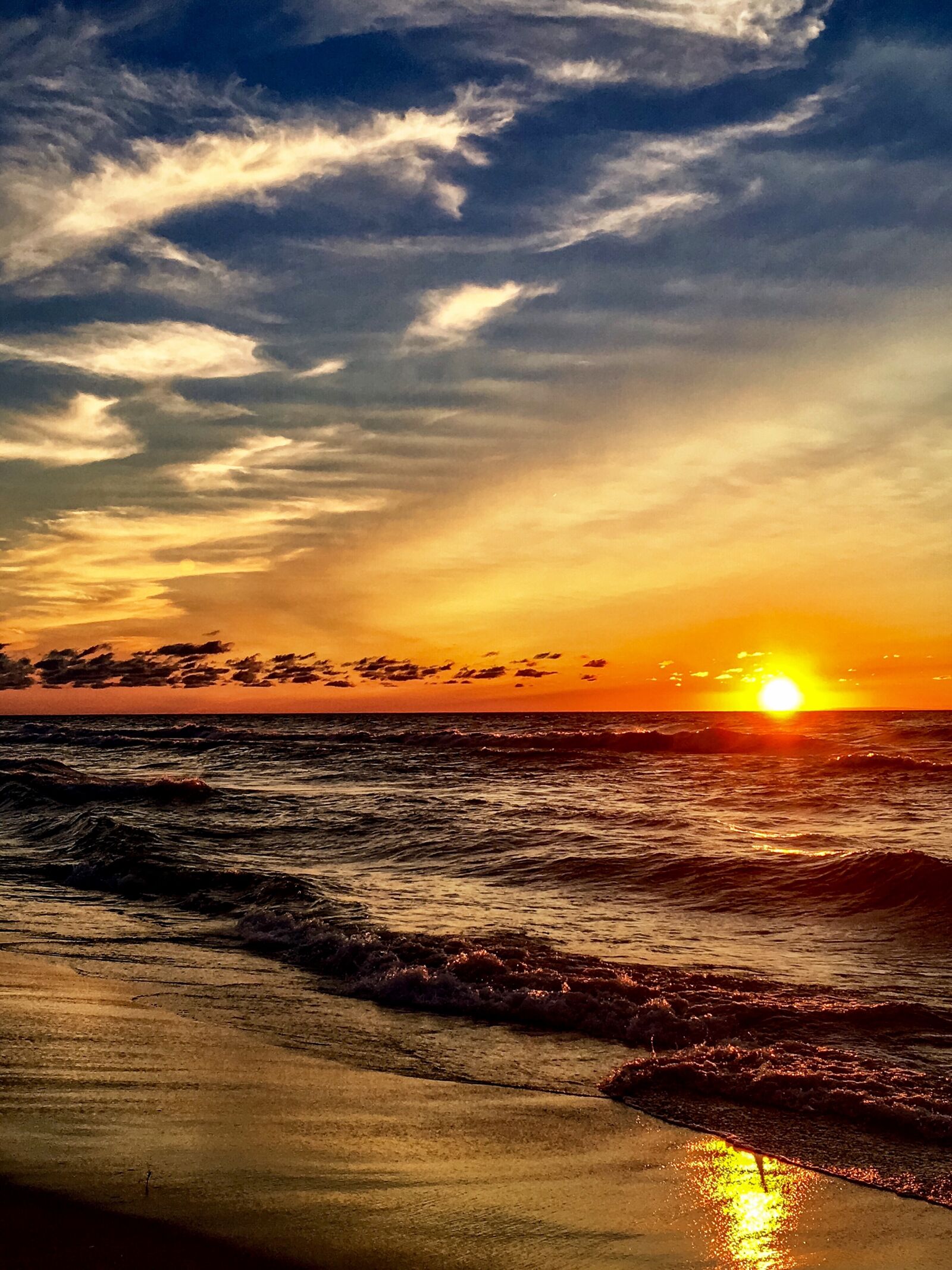 Apple iPhone 6s sample photo. Beach, sunset, pure michigan photography